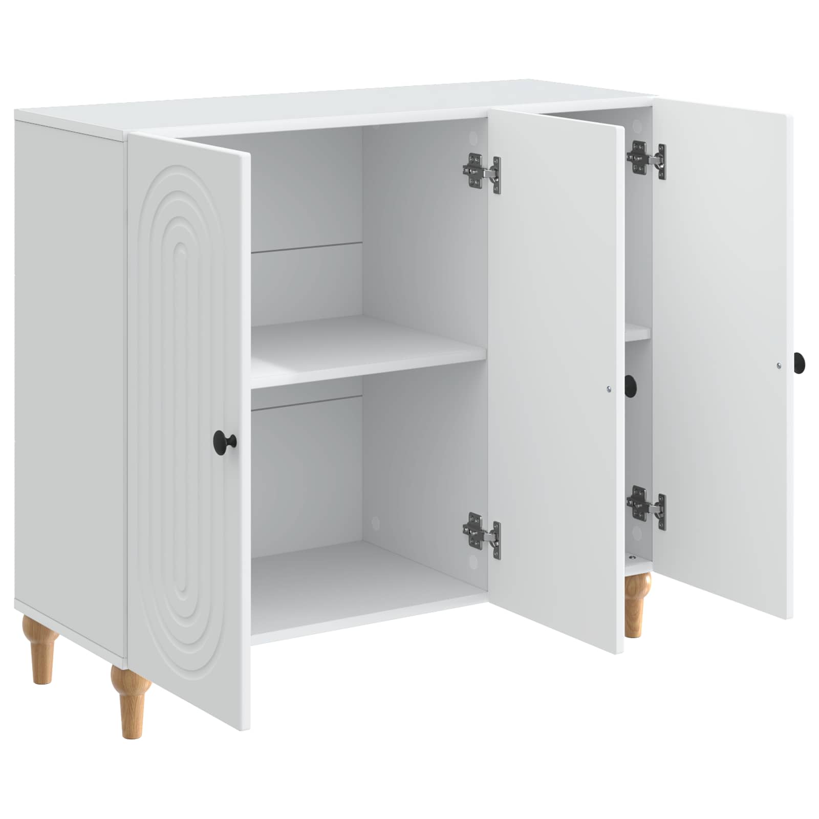 Dressoir Wit 89 x 34,5 x 80 cm Bewerkt hout is nu te koop bij PeponiXL, paradijselijk wonen!