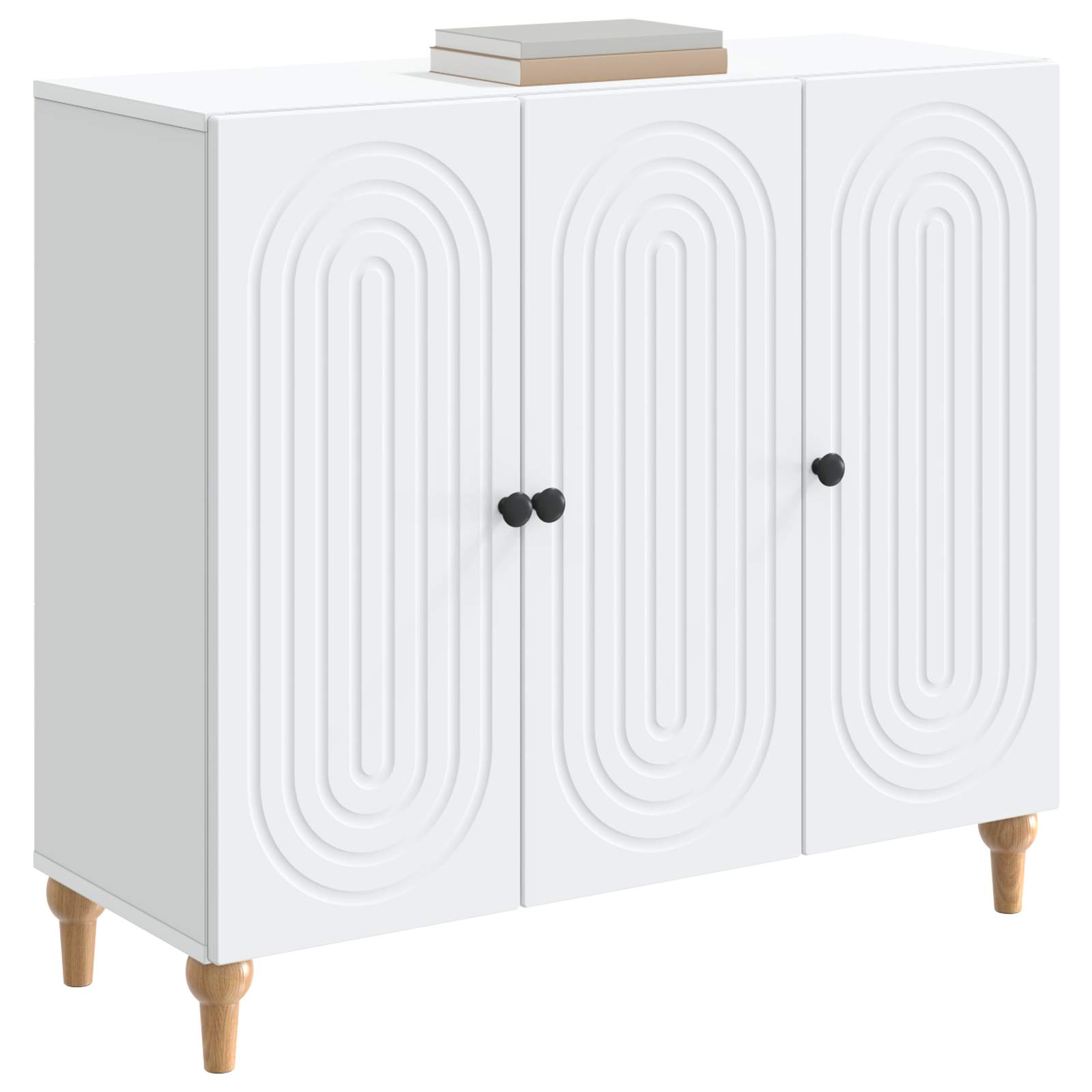 Dressoir Wit 89 x 34,5 x 80 cm Bewerkt hout is nu te koop bij PeponiXL, paradijselijk wonen!