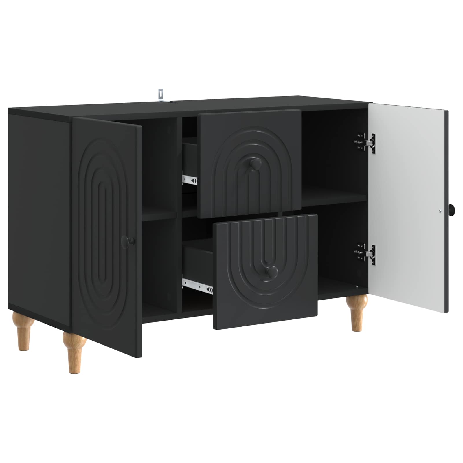 TV-kast met lade Zwart 89 x 34,5 x 60 cm Bewerkt hout is nu te koop bij PeponiXL, paradijselijk wonen!