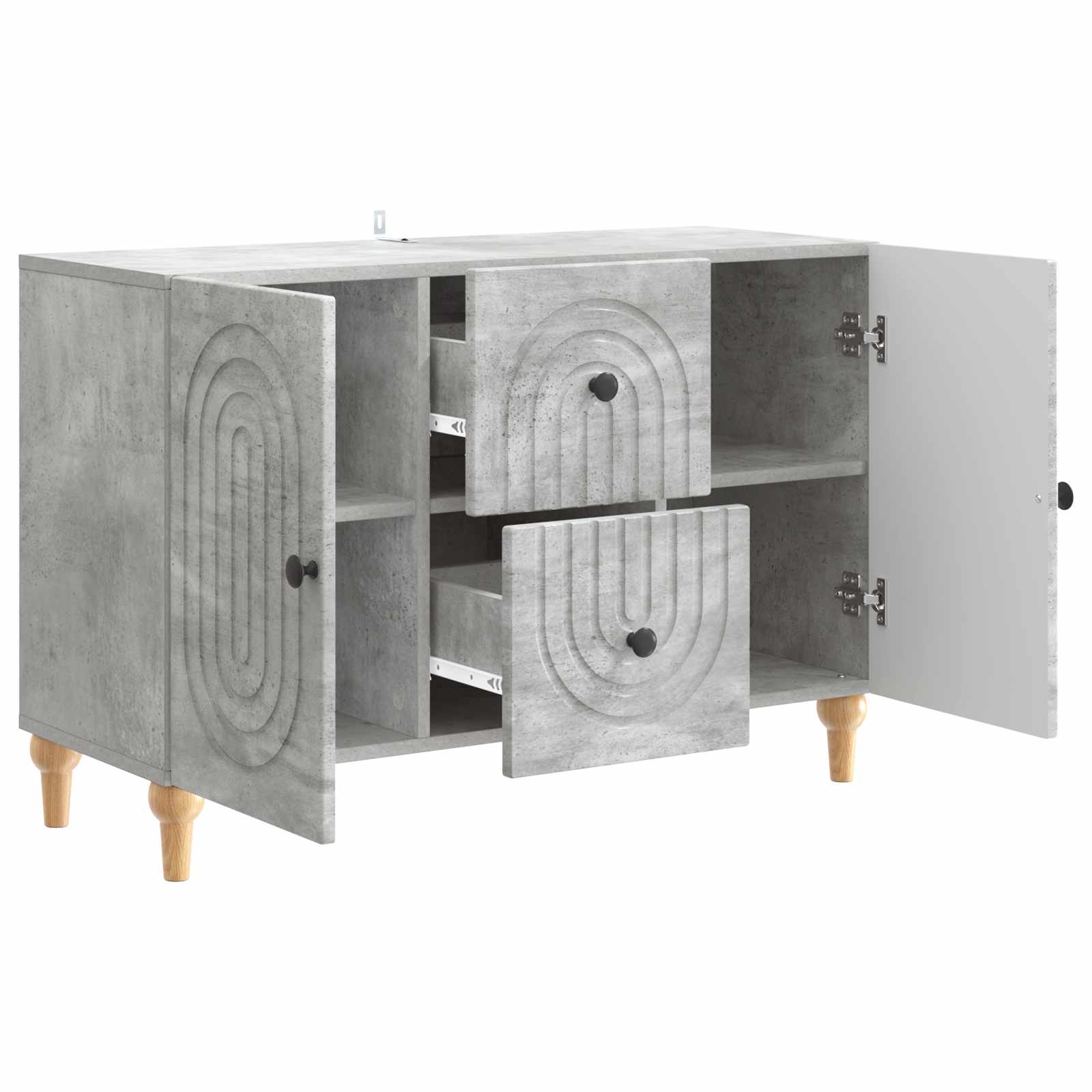 TV-kast met lade Betongrijs 89 x 34,5 x 60 cm Bewerkt hout is nu te koop bij PeponiXL, paradijselijk wonen!
