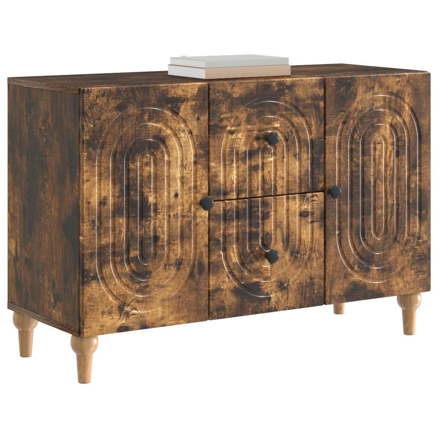 TV-kast met lade Gerookt eiken 89 x 34,5 x 60 cm Bewerkt hout is nu te koop bij PeponiXL, paradijselijk wonen!
