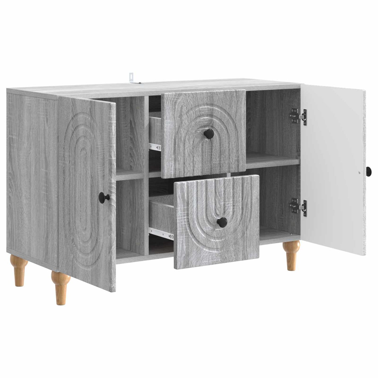 TV-kast met lade Grijs sonoma 89 x 34,5 x 60 cm Bewerkt hout is nu te koop bij PeponiXL, paradijselijk wonen!