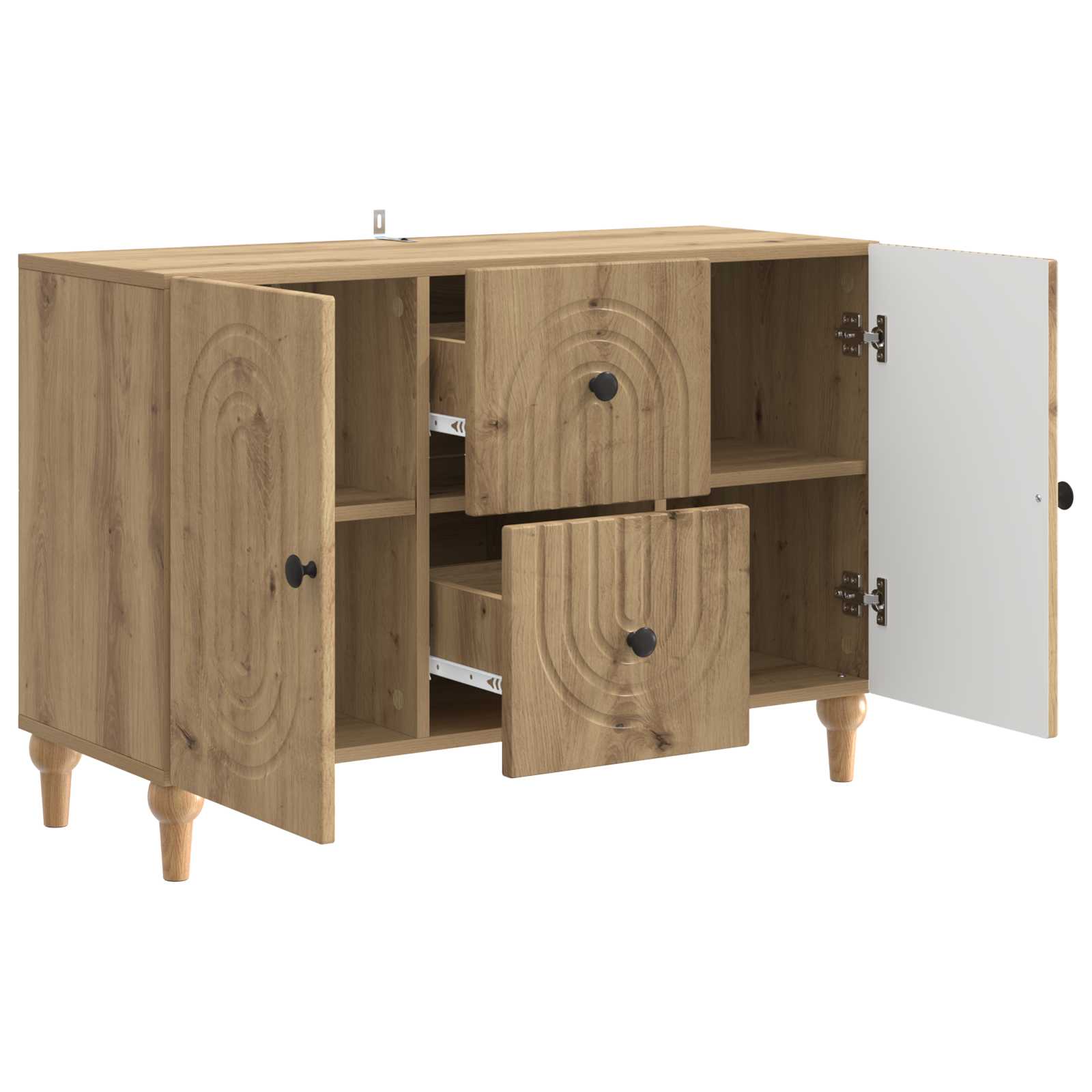 TV-kast Artisanaal eiken 89 x 34,5 x 60 cm Bewerkt hout is nu te koop bij PeponiXL, paradijselijk wonen!