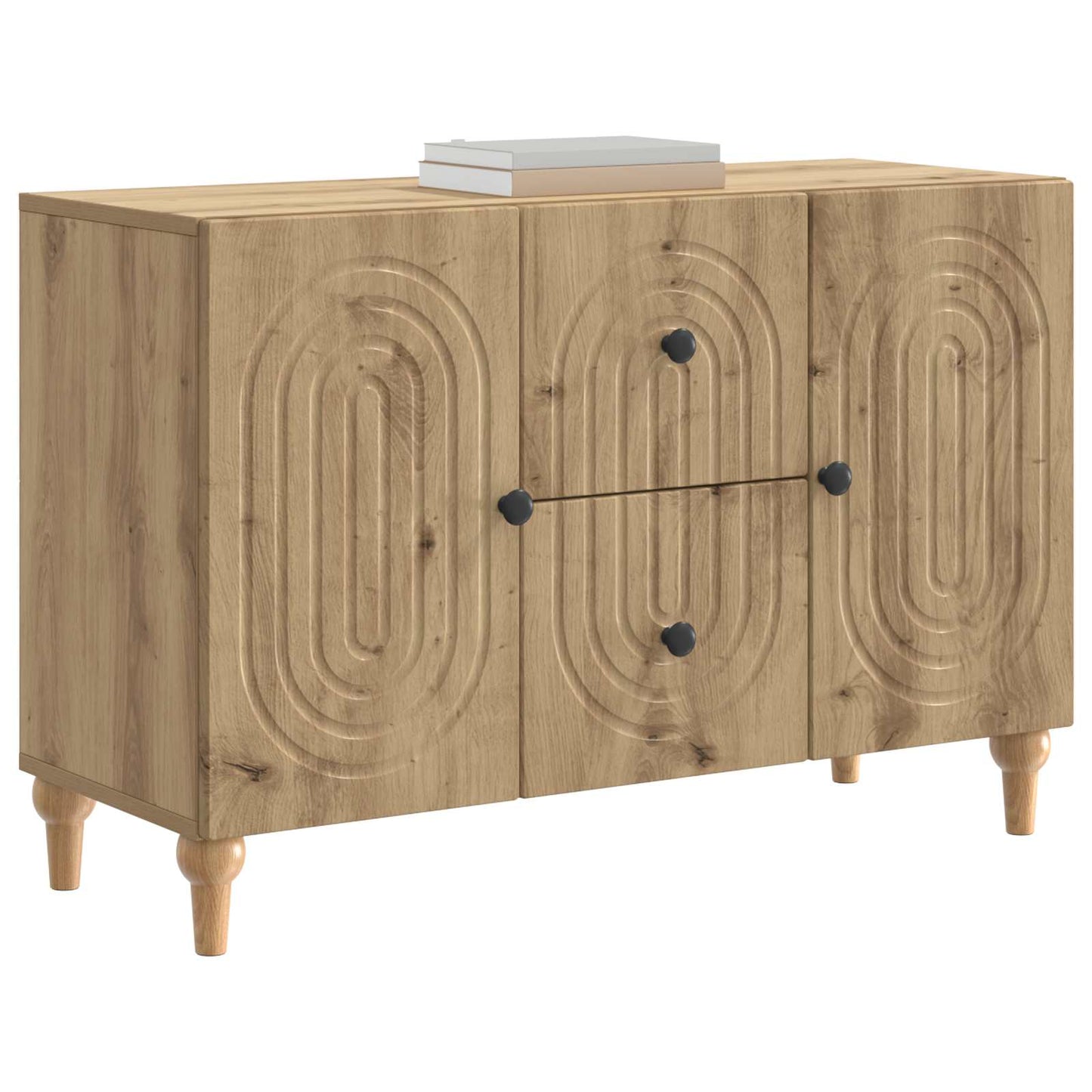 TV-kast Artisanaal eiken 89 x 34,5 x 60 cm Bewerkt hout is nu te koop bij PeponiXL, paradijselijk wonen!