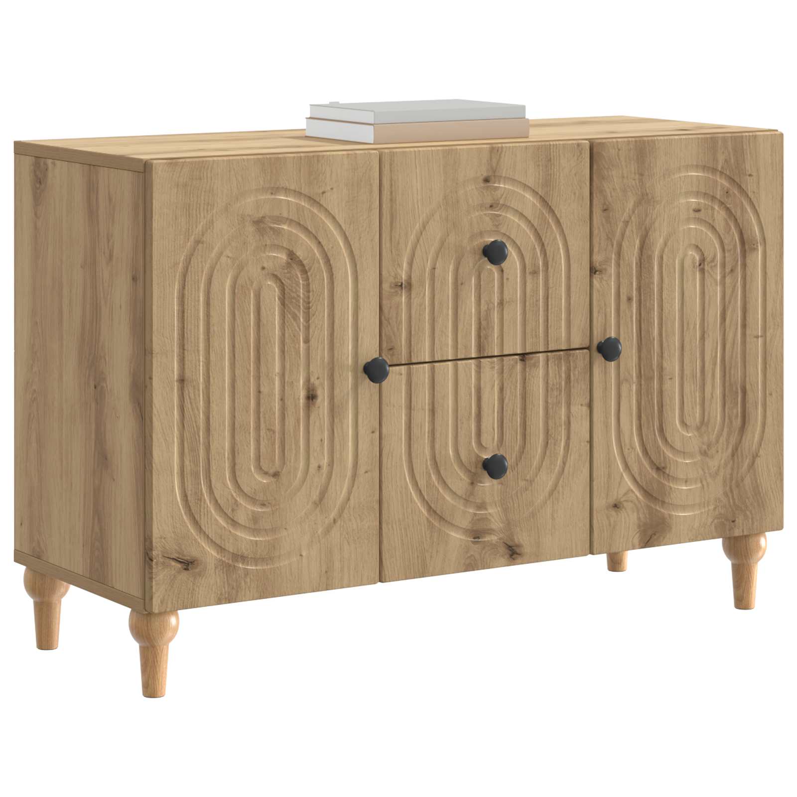 TV-kast Artisanaal eiken 89 x 34,5 x 60 cm Bewerkt hout is nu te koop bij PeponiXL, paradijselijk wonen!