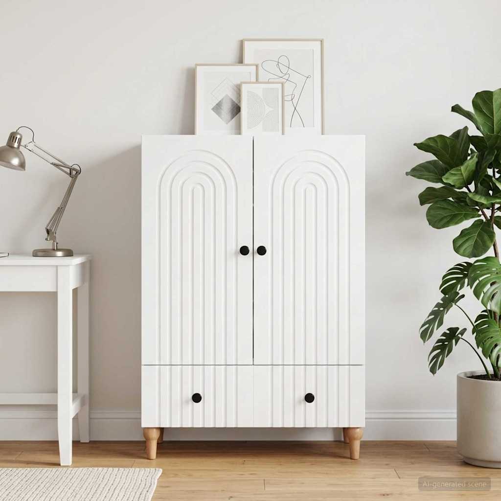 Dressoir Wit 66 x 34,5 x 95 cm Bewerkt hout is nu te koop bij PeponiXL, paradijselijk wonen!