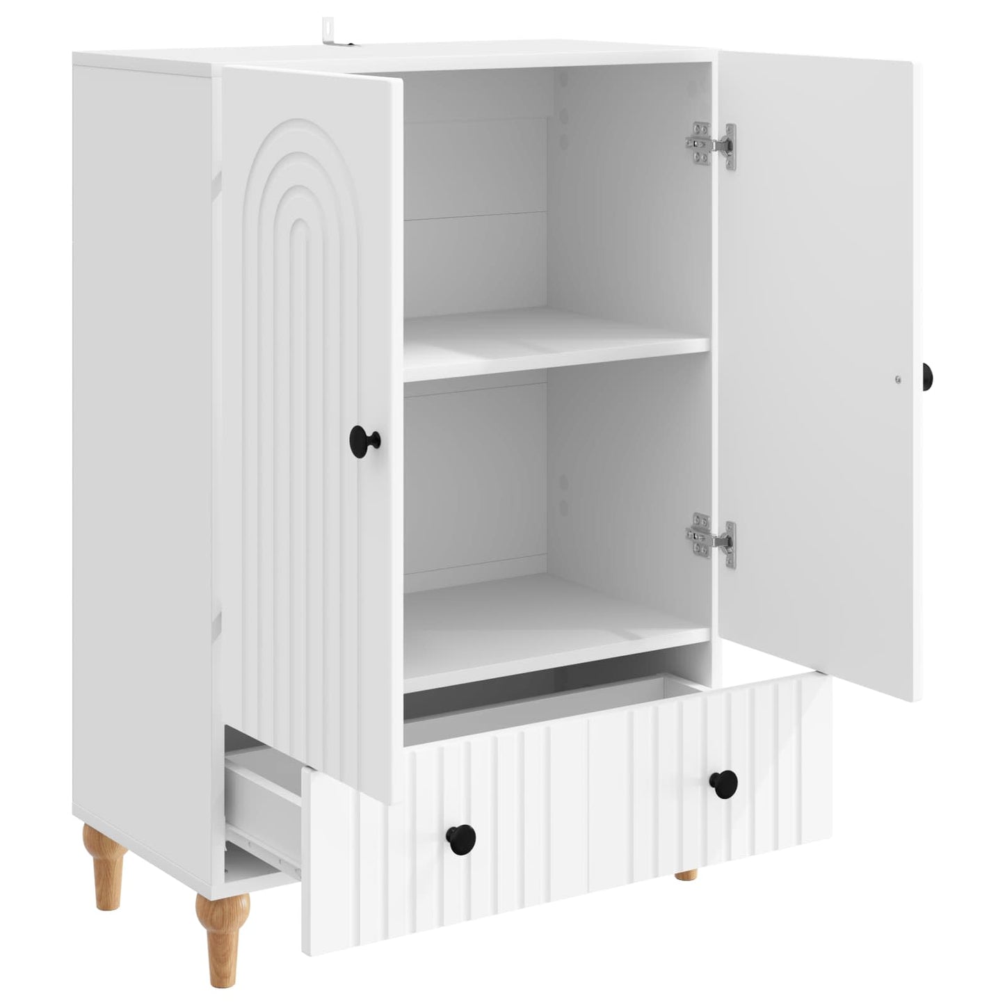 Dressoir Wit 66 x 34,5 x 95 cm Bewerkt hout is nu te koop bij PeponiXL, paradijselijk wonen!