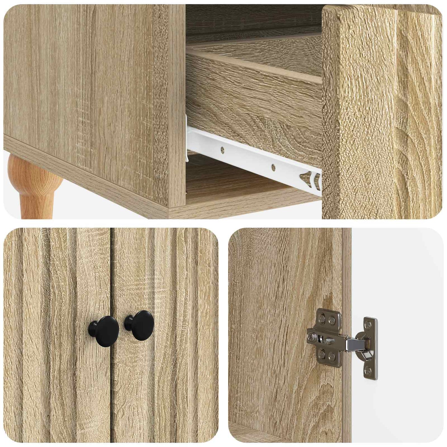 Dressoir met lade Sonoma Eiken 66 x 34,5 x 95 cm Bewerkt hout is nu te koop bij PeponiXL, paradijselijk wonen!