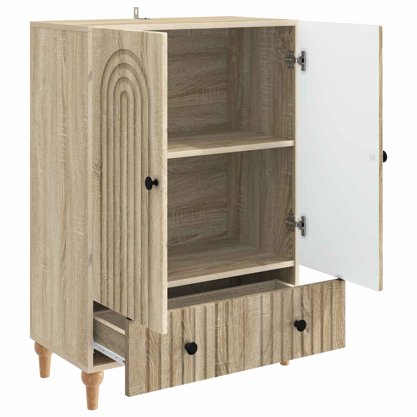 Dressoir met lade Sonoma Eiken 66 x 34,5 x 95 cm Bewerkt hout is nu te koop bij PeponiXL, paradijselijk wonen!
