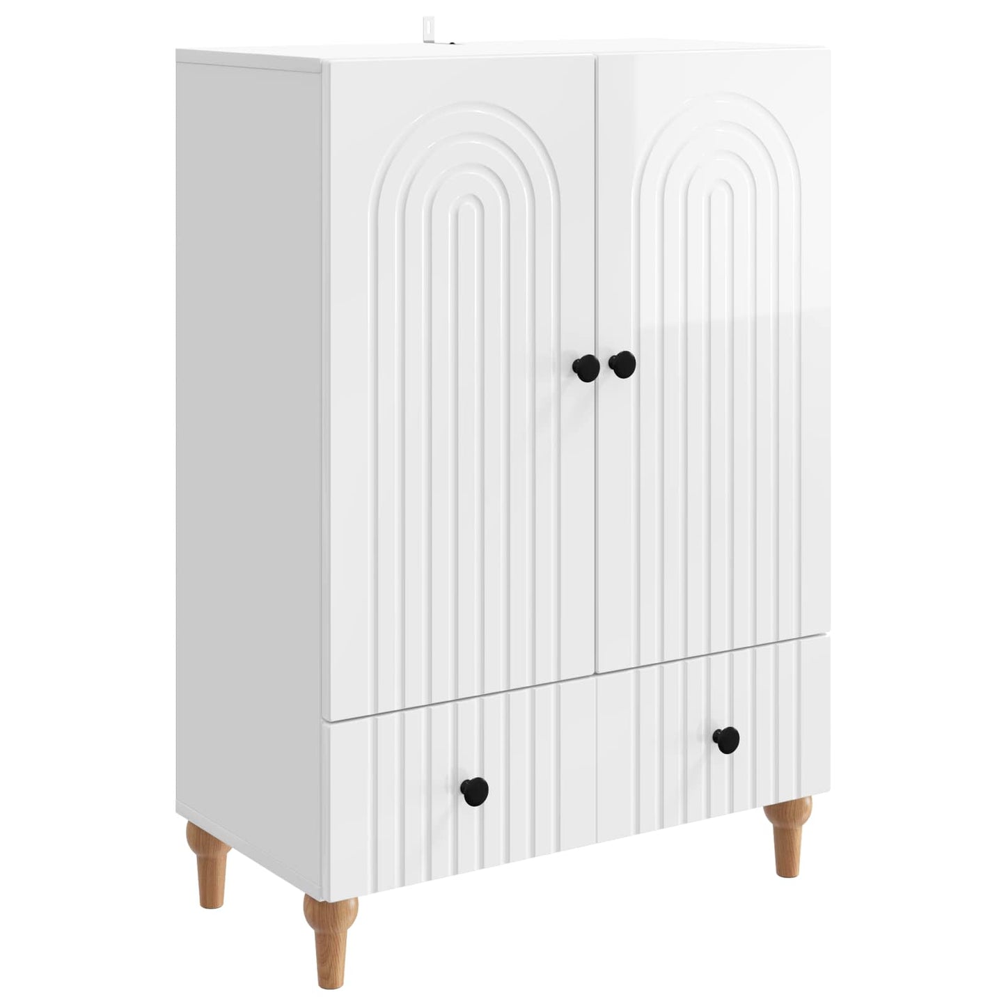 Dressoir met lade Hoogglans Wit 66 x 34,5 x 95 cm Bewerkt hout is nu te koop bij PeponiXL, paradijselijk wonen!