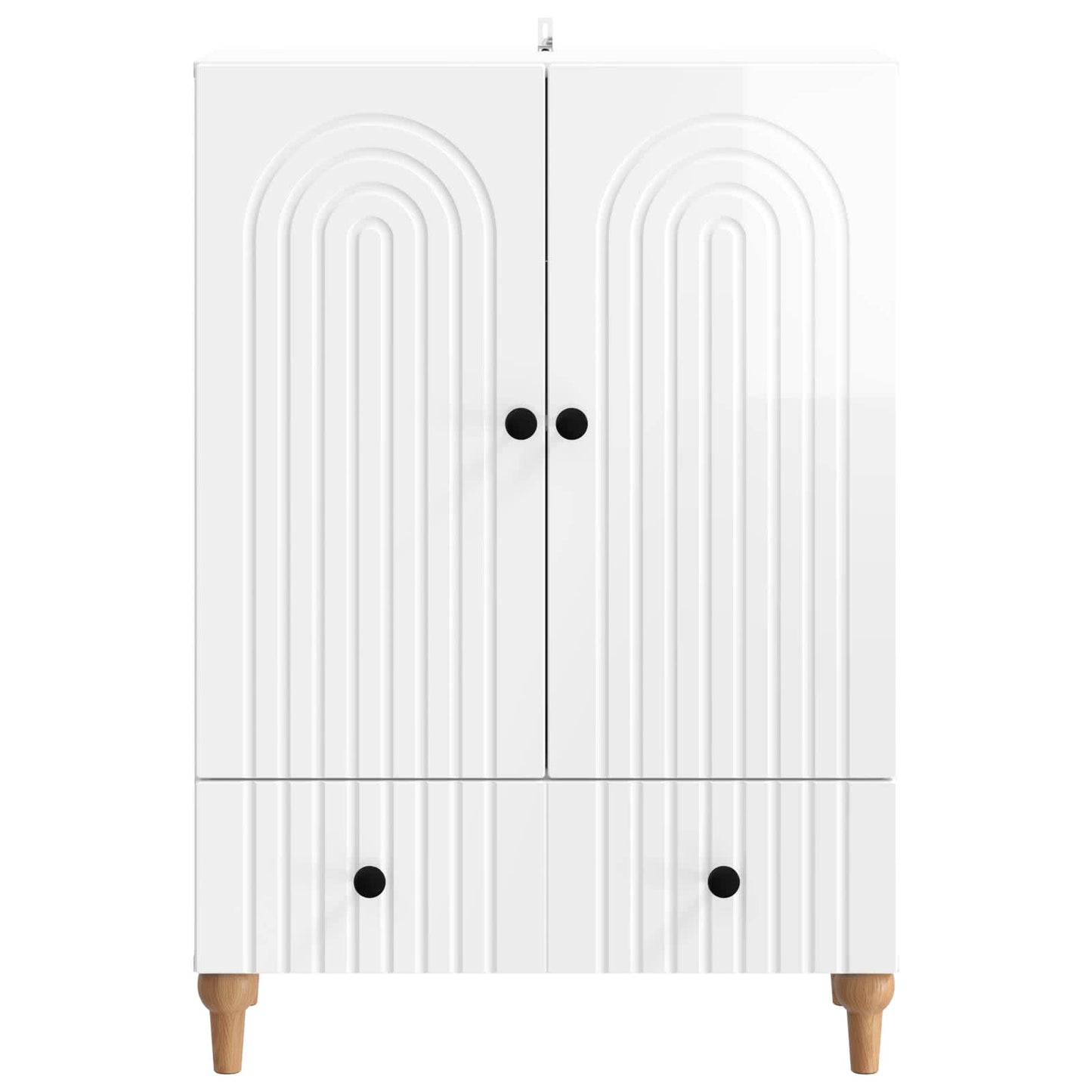 Dressoir met lade Hoogglans Wit 66 x 34,5 x 95 cm Bewerkt hout is nu te koop bij PeponiXL, paradijselijk wonen!