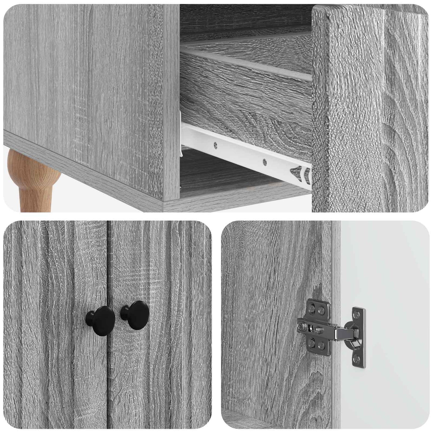 Dressoir met lade Grijs sonoma 66 x 34,5 x 95 cm Bewerkt hout is nu te koop bij PeponiXL, paradijselijk wonen!