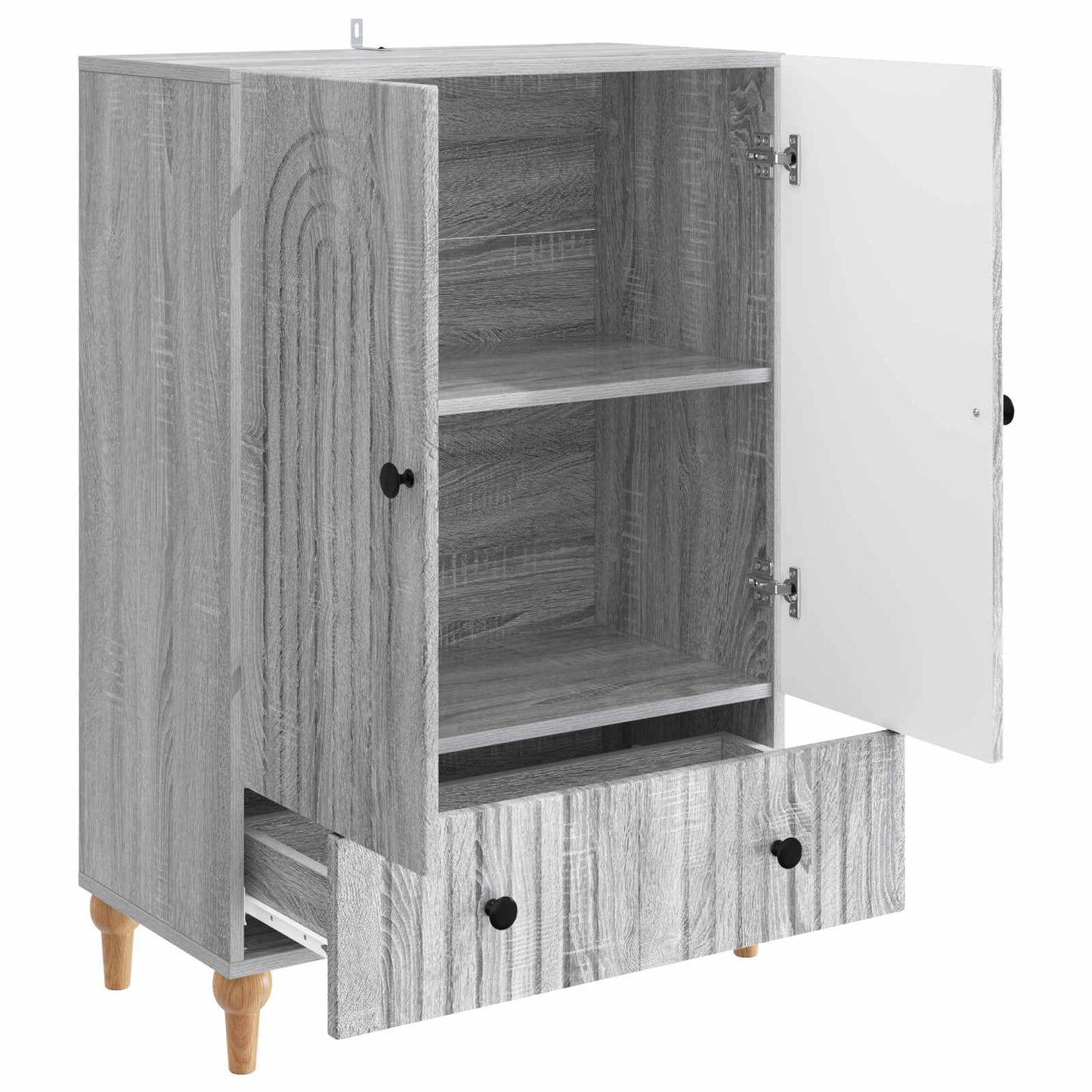 Dressoir met lade Grijs sonoma 66 x 34,5 x 95 cm Bewerkt hout is nu te koop bij PeponiXL, paradijselijk wonen!