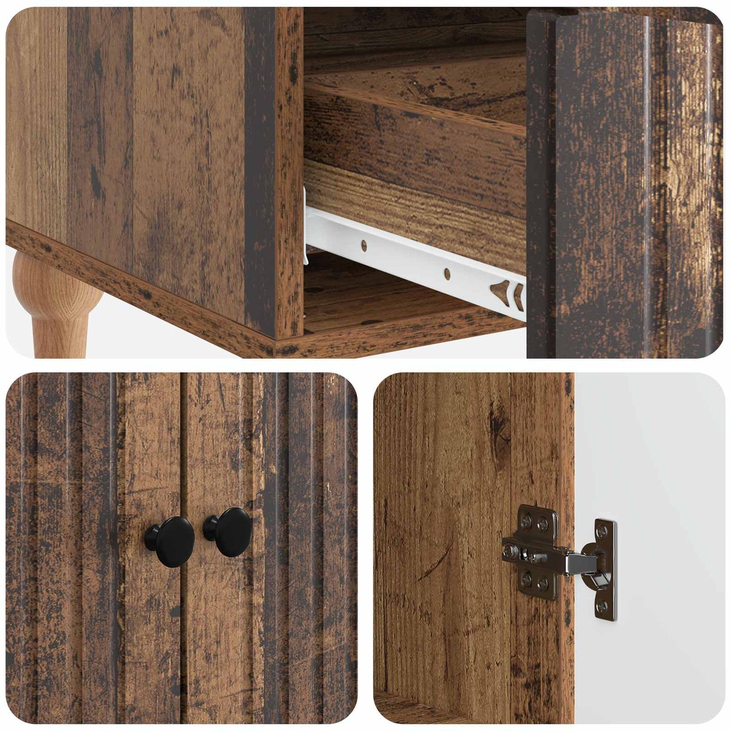 Dressoir met lade Oud hout 66 x 34,5 x 95 cm Bewerkt hout is nu te koop bij PeponiXL, paradijselijk wonen!