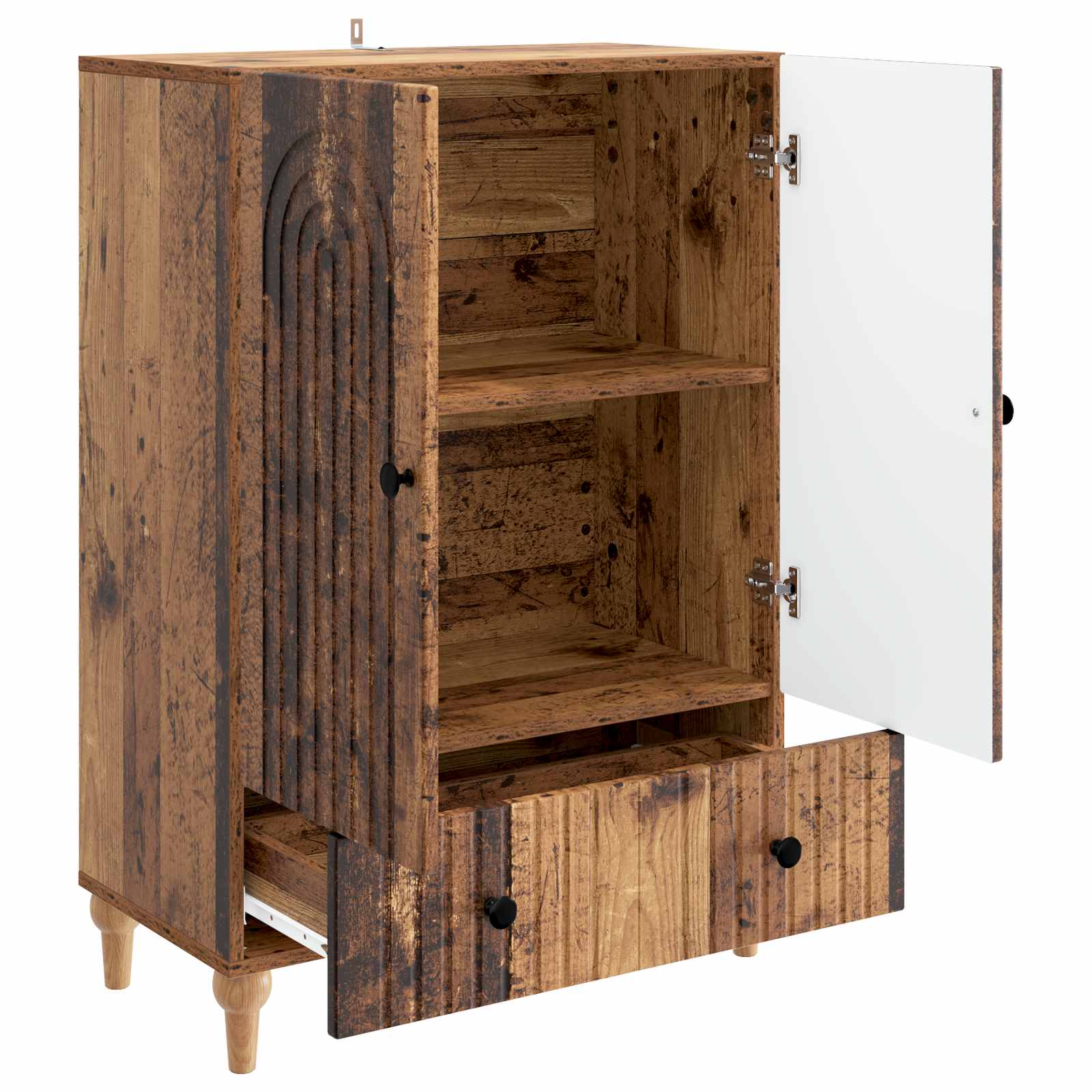 Dressoir met lade Oud hout 66 x 34,5 x 95 cm Bewerkt hout is nu te koop bij PeponiXL, paradijselijk wonen!
