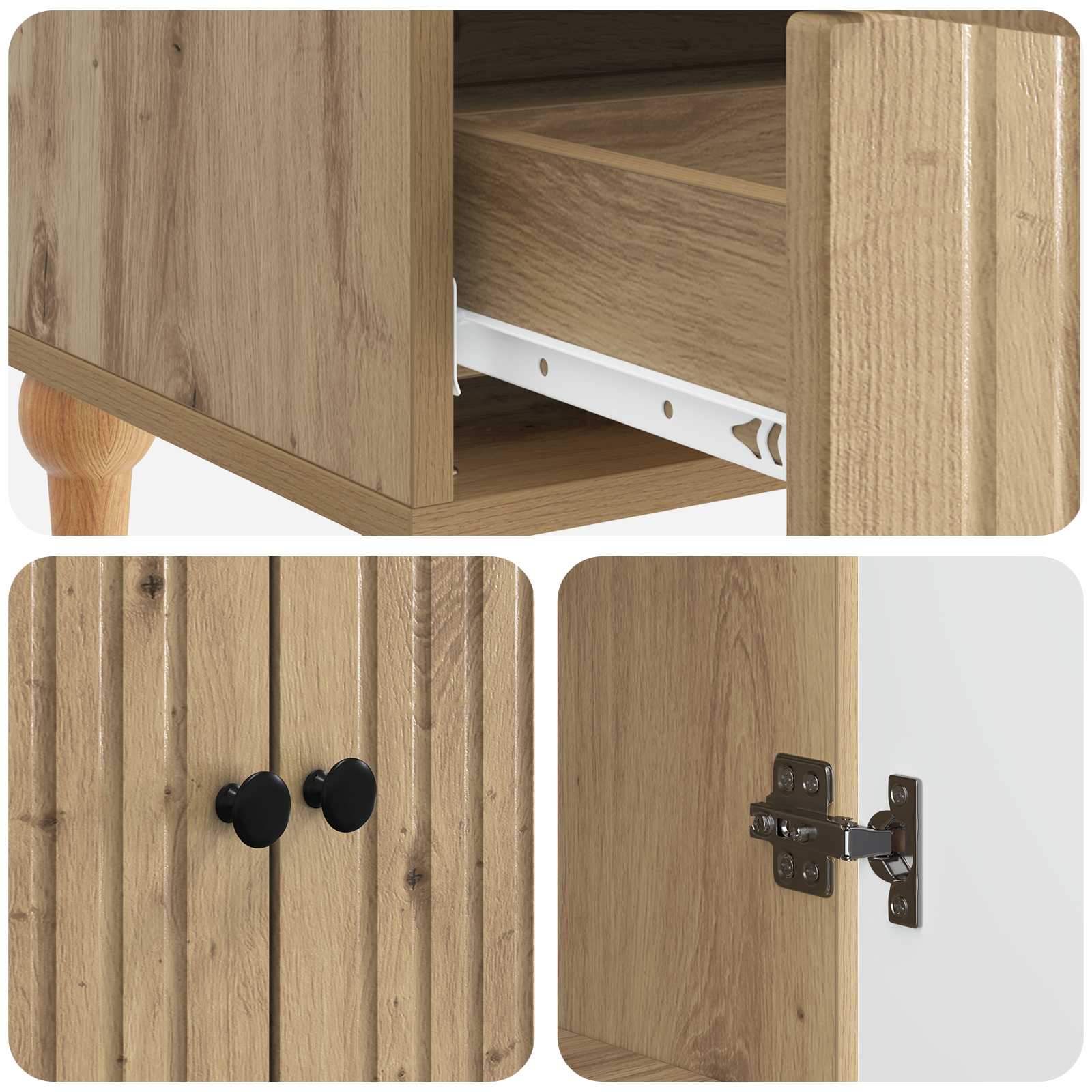 Dressoir Artisanaal eiken 66 x 34,5 x 95 cm Bewerkt hout is nu te koop bij PeponiXL, paradijselijk wonen!
