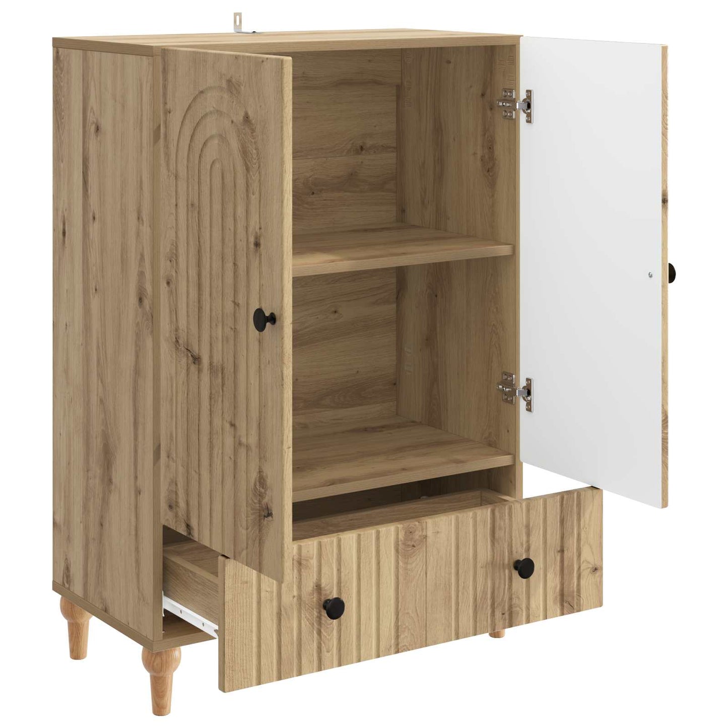 Dressoir Artisanaal eiken 66 x 34,5 x 95 cm Bewerkt hout is nu te koop bij PeponiXL, paradijselijk wonen!