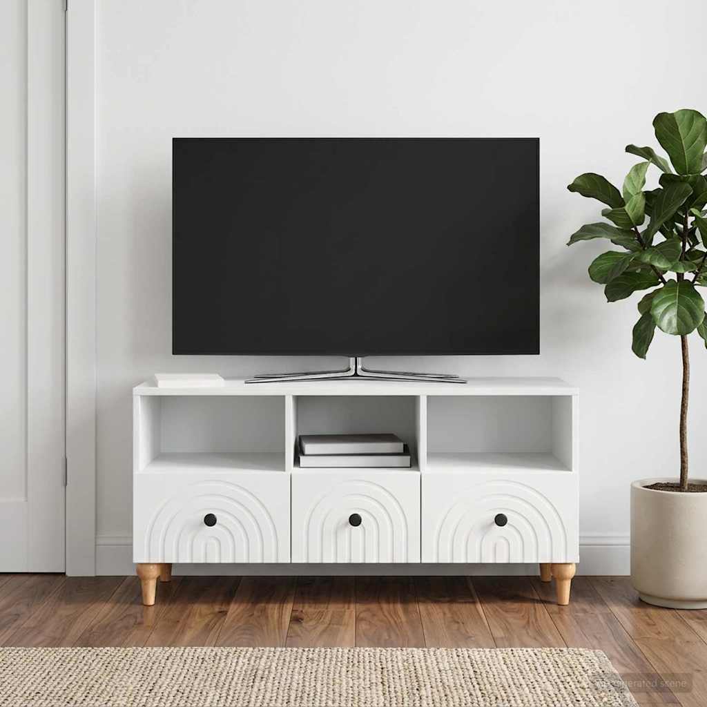 TV-kast Wit 102 x 34,5 x 50 cm Geconstrueerd hout is nu te koop bij PeponiXL, paradijselijk wonen!