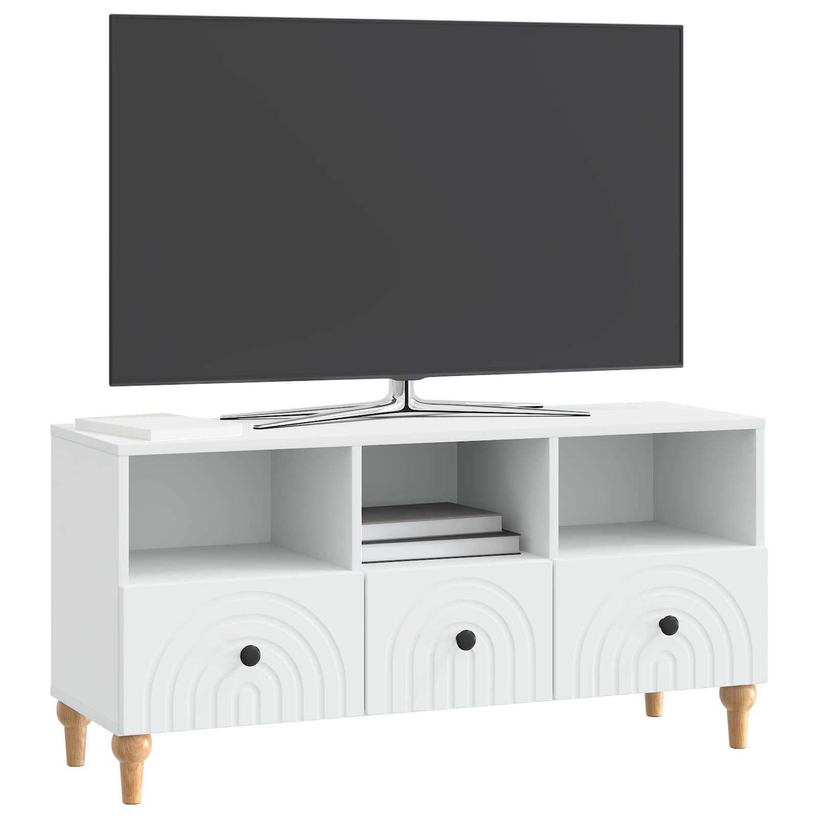 TV-kast Wit 102 x 34,5 x 50 cm Geconstrueerd hout is nu te koop bij PeponiXL, paradijselijk wonen!
