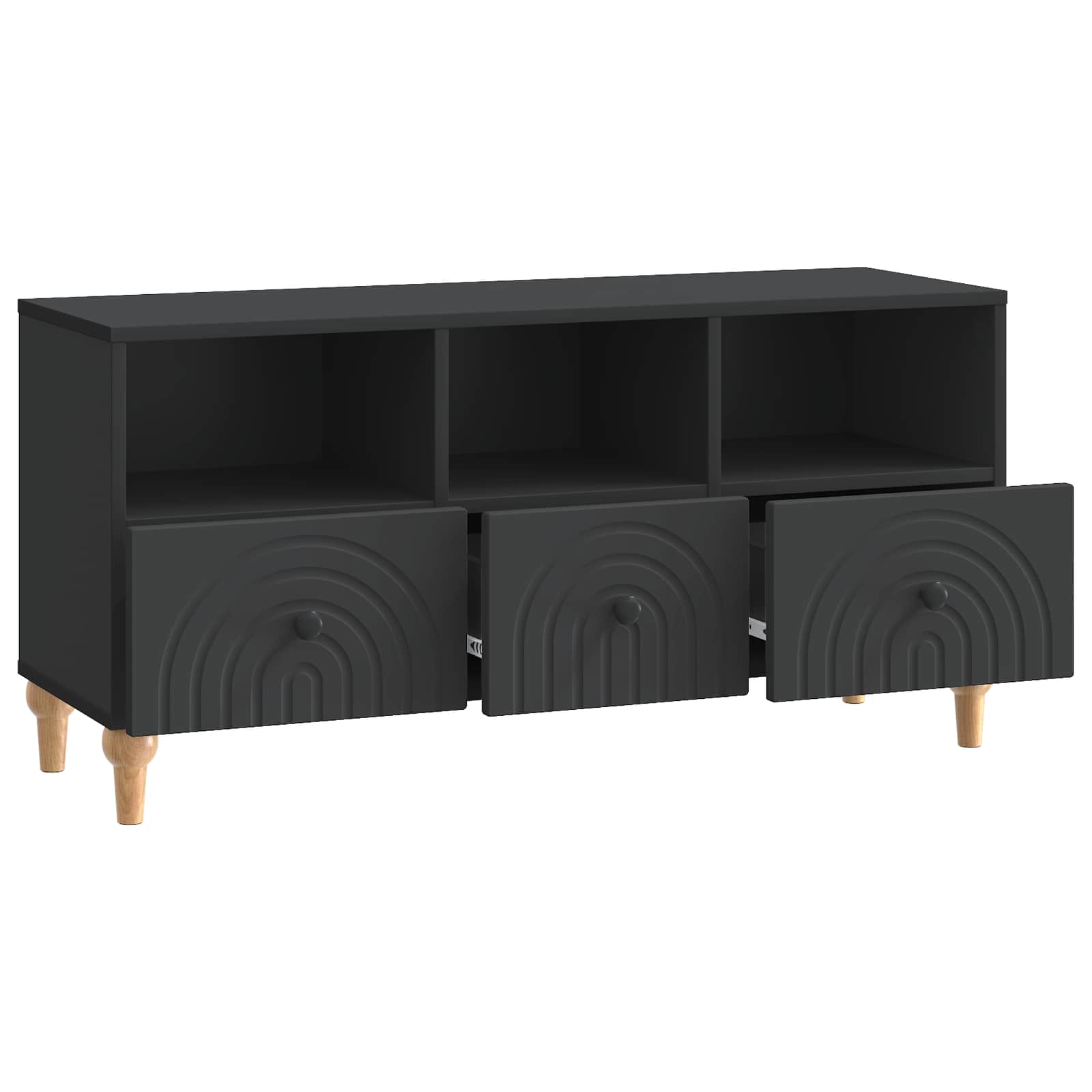 TV-kast Zwart 102 x 34,5 x 50 cm Geconstrueerd hout is nu te koop bij PeponiXL, paradijselijk wonen!