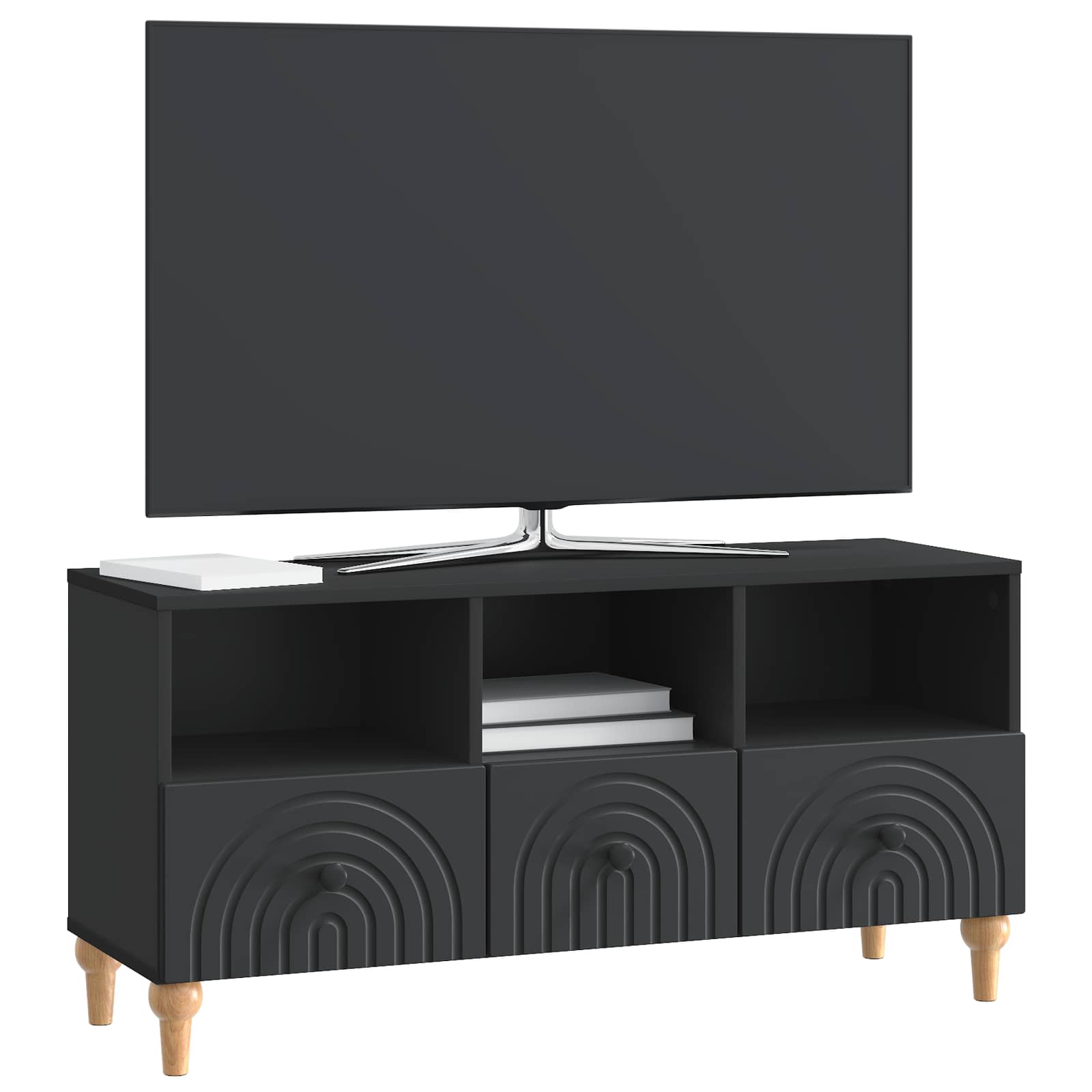 TV-kast Zwart 102 x 34,5 x 50 cm Geconstrueerd hout is nu te koop bij PeponiXL, paradijselijk wonen!