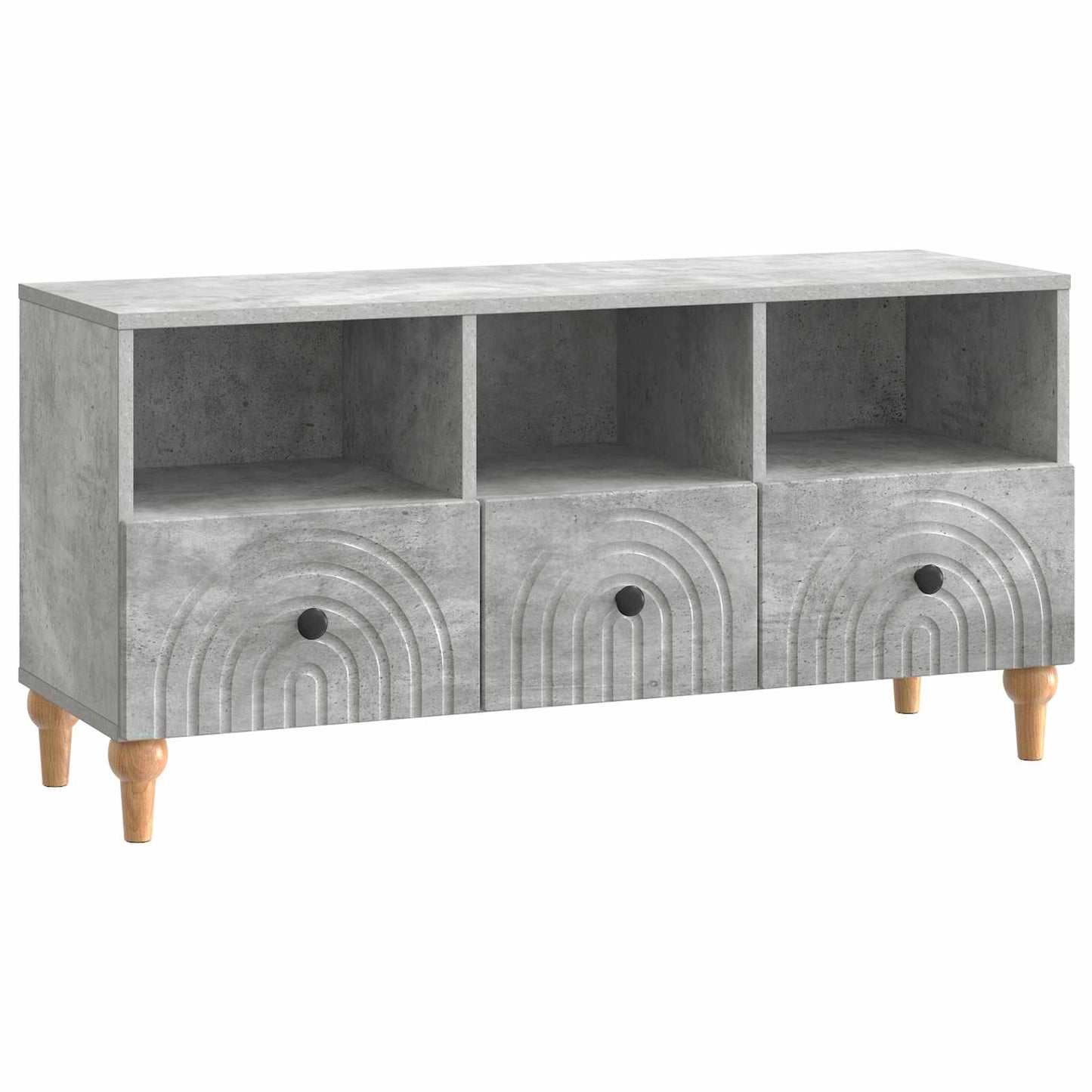 TV-kast Beton Grijs 102 x 34,5 x 50 cm Geconstrueerd hout is nu te koop bij PeponiXL, paradijselijk wonen!