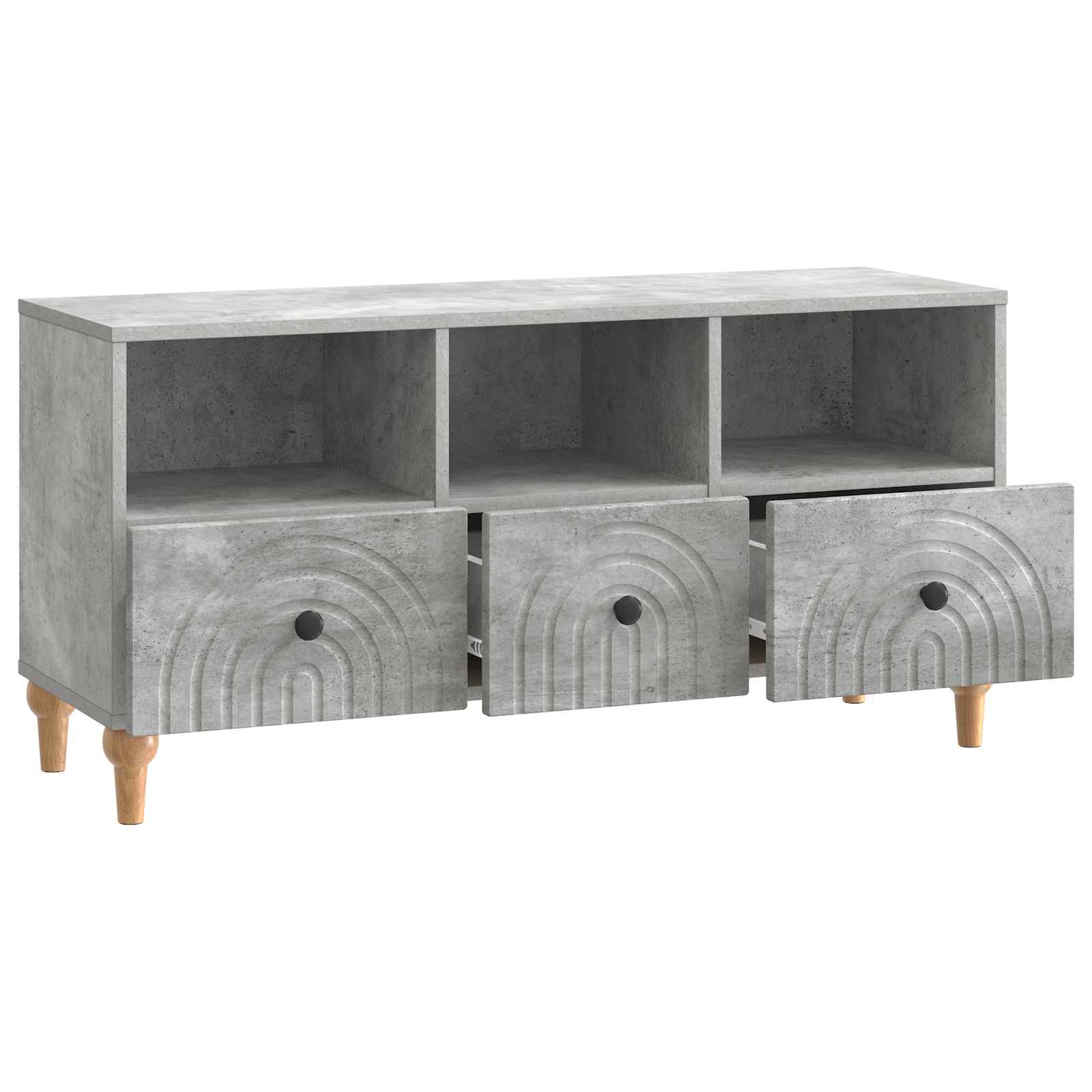 TV-kast Beton Grijs 102 x 34,5 x 50 cm Geconstrueerd hout is nu te koop bij PeponiXL, paradijselijk wonen!
