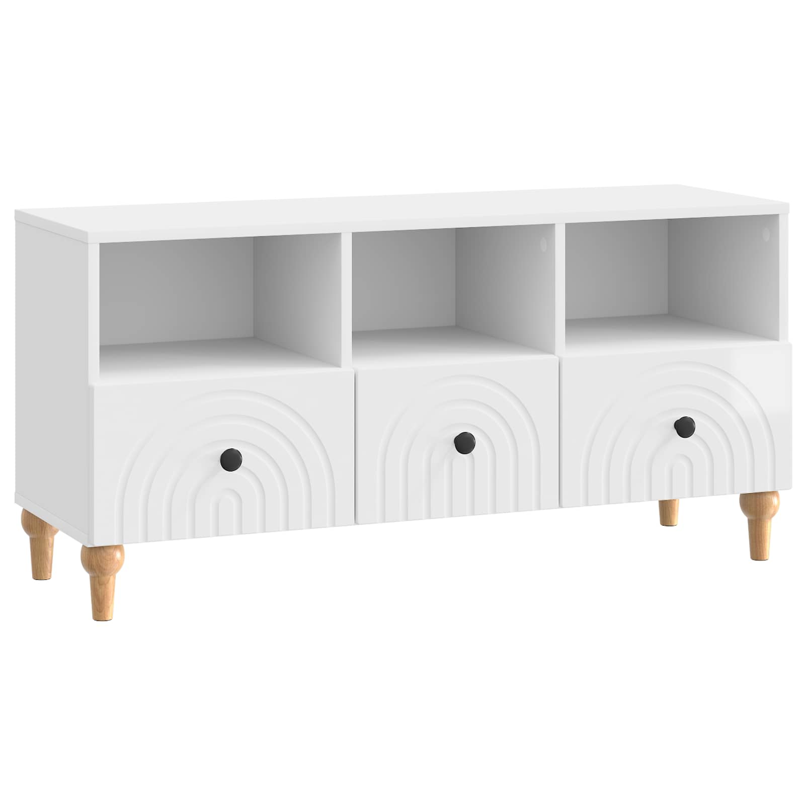 TV-kast Hoogglans Wit 102 x 34,5 x 50 cm Geconstrueerd hout is nu te koop bij PeponiXL, paradijselijk wonen!