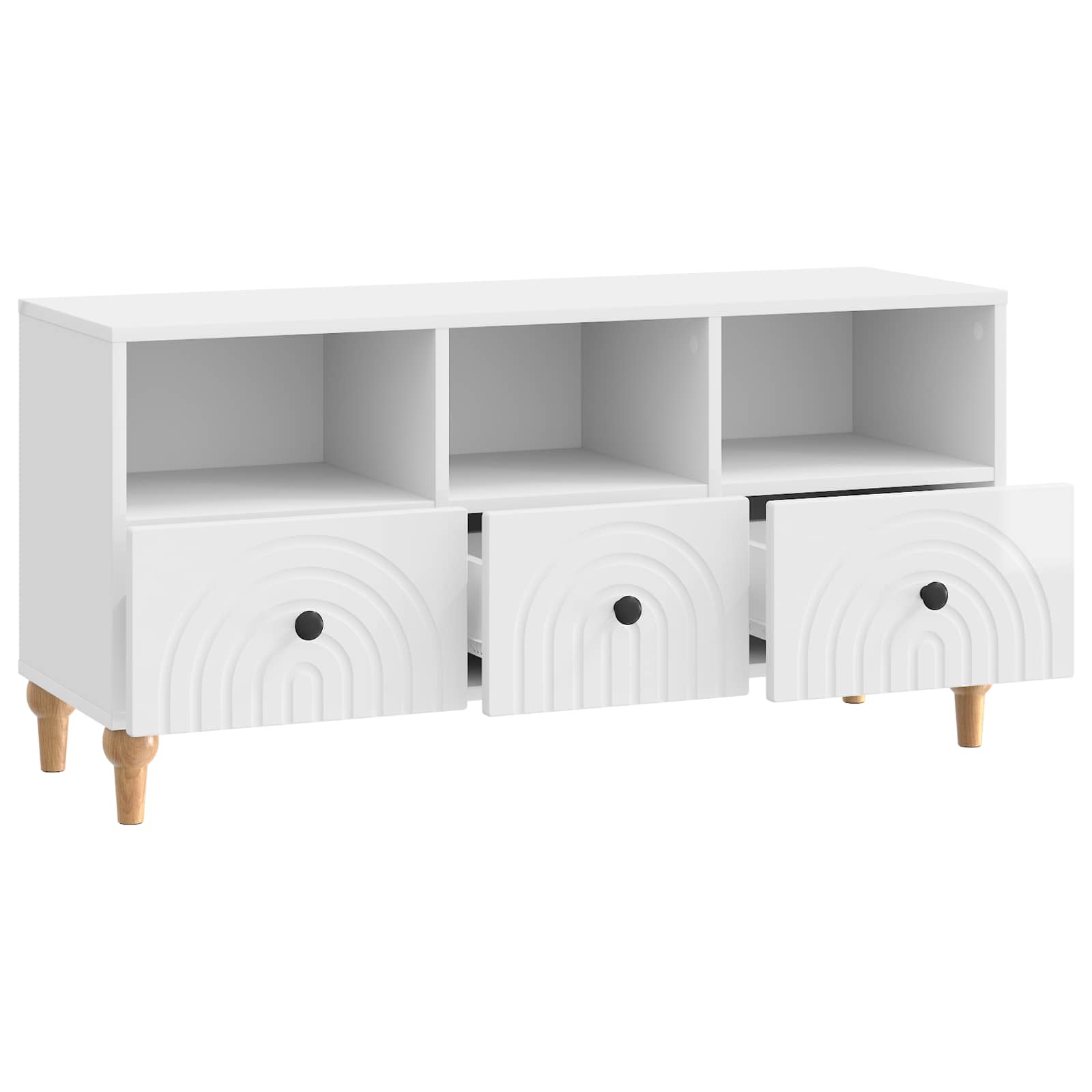 TV-kast Hoogglans Wit 102 x 34,5 x 50 cm Geconstrueerd hout is nu te koop bij PeponiXL, paradijselijk wonen!
