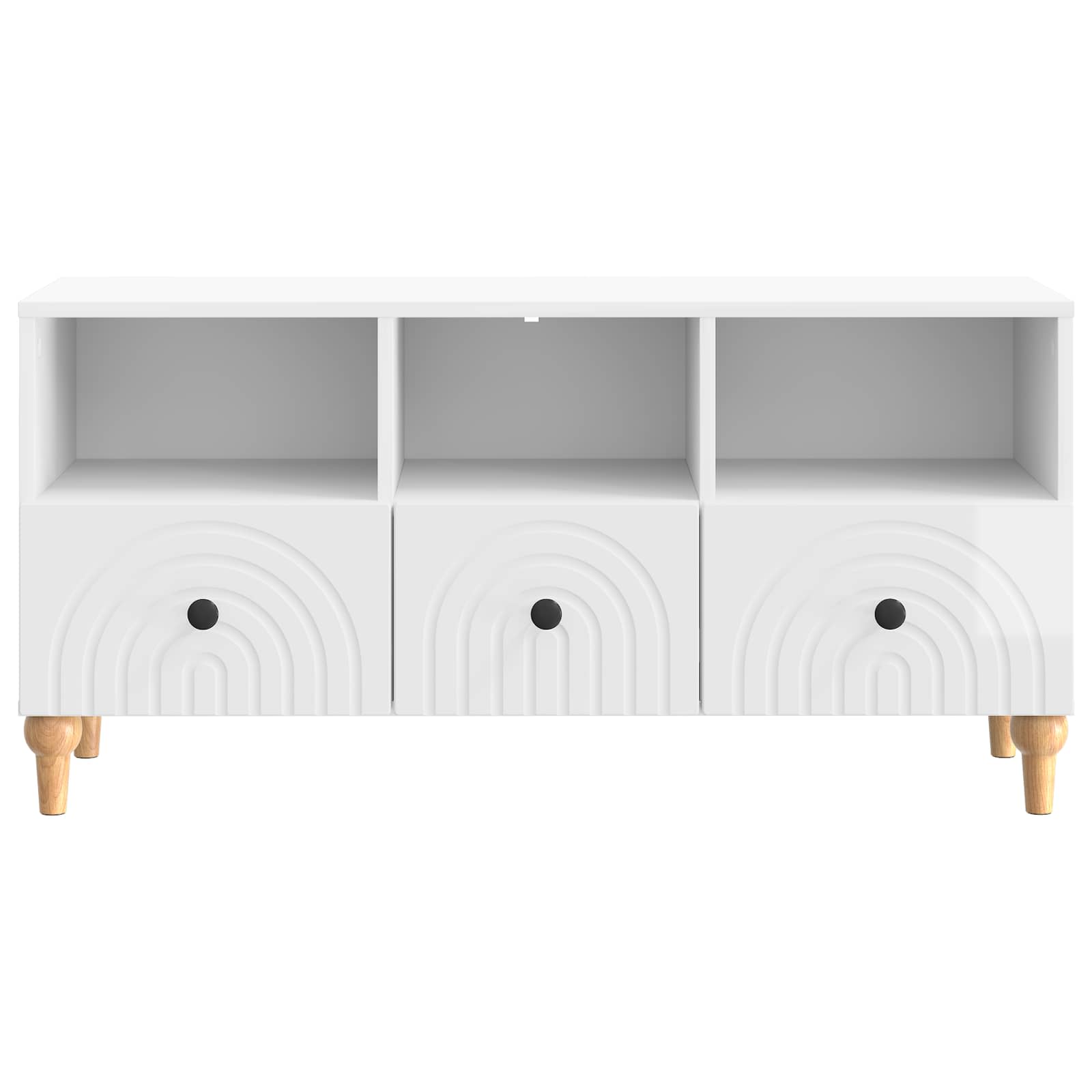 TV-kast Hoogglans Wit 102 x 34,5 x 50 cm Geconstrueerd hout is nu te koop bij PeponiXL, paradijselijk wonen!