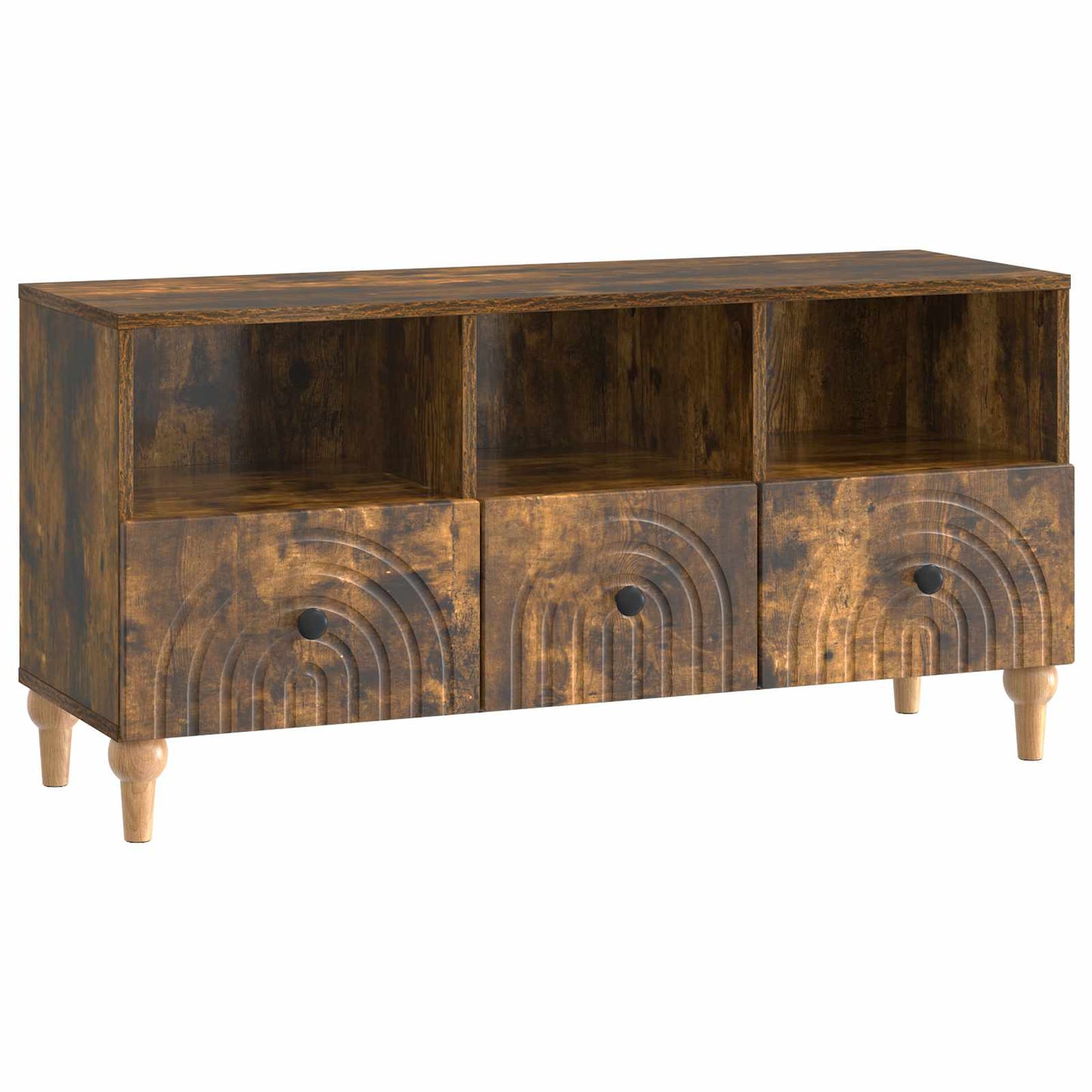 TV-kast Gerookte Eik 102 x 34,5 x 50 cm Geconstrueerd hout is nu te koop bij PeponiXL, paradijselijk wonen!