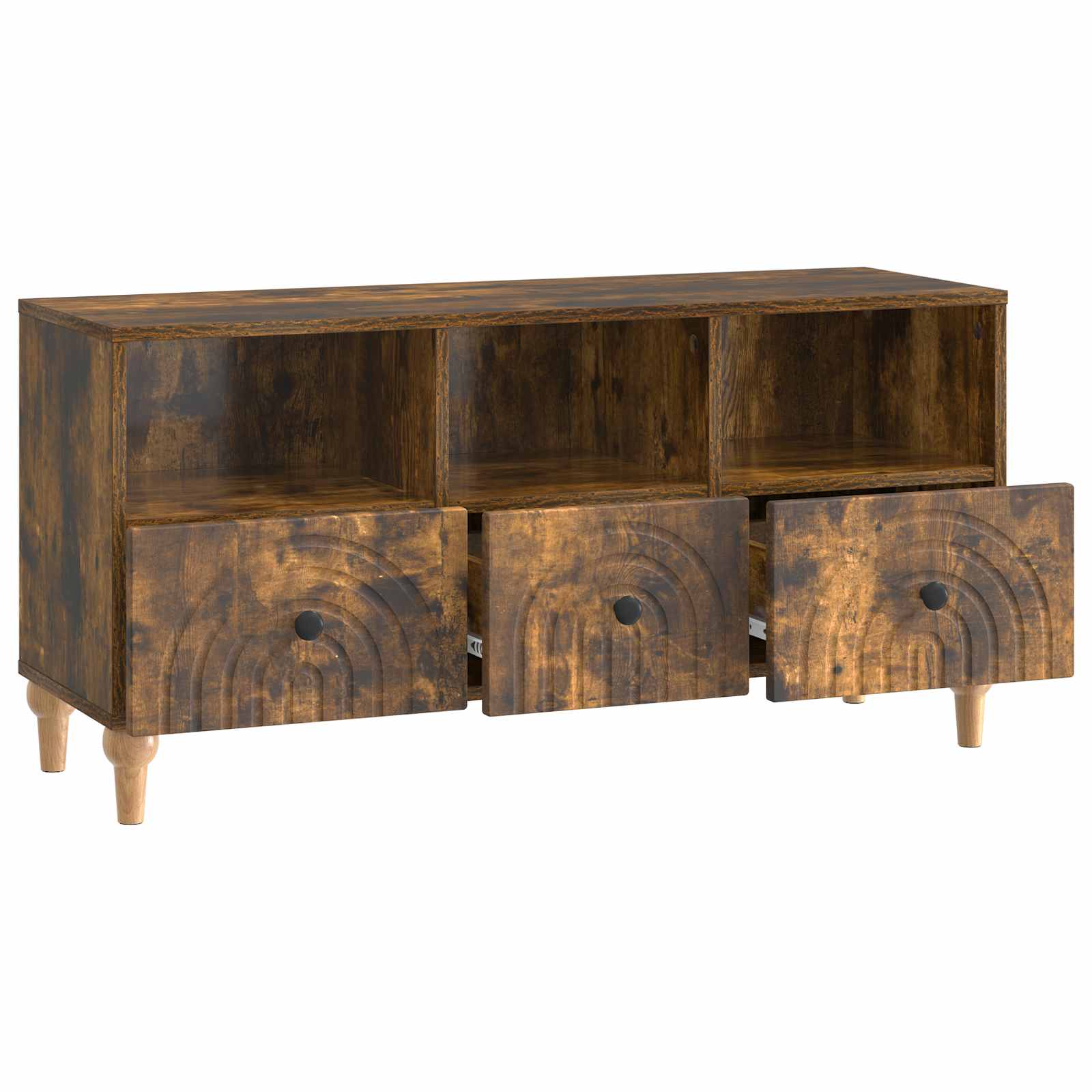 TV-kast Gerookte Eik 102 x 34,5 x 50 cm Geconstrueerd hout is nu te koop bij PeponiXL, paradijselijk wonen!