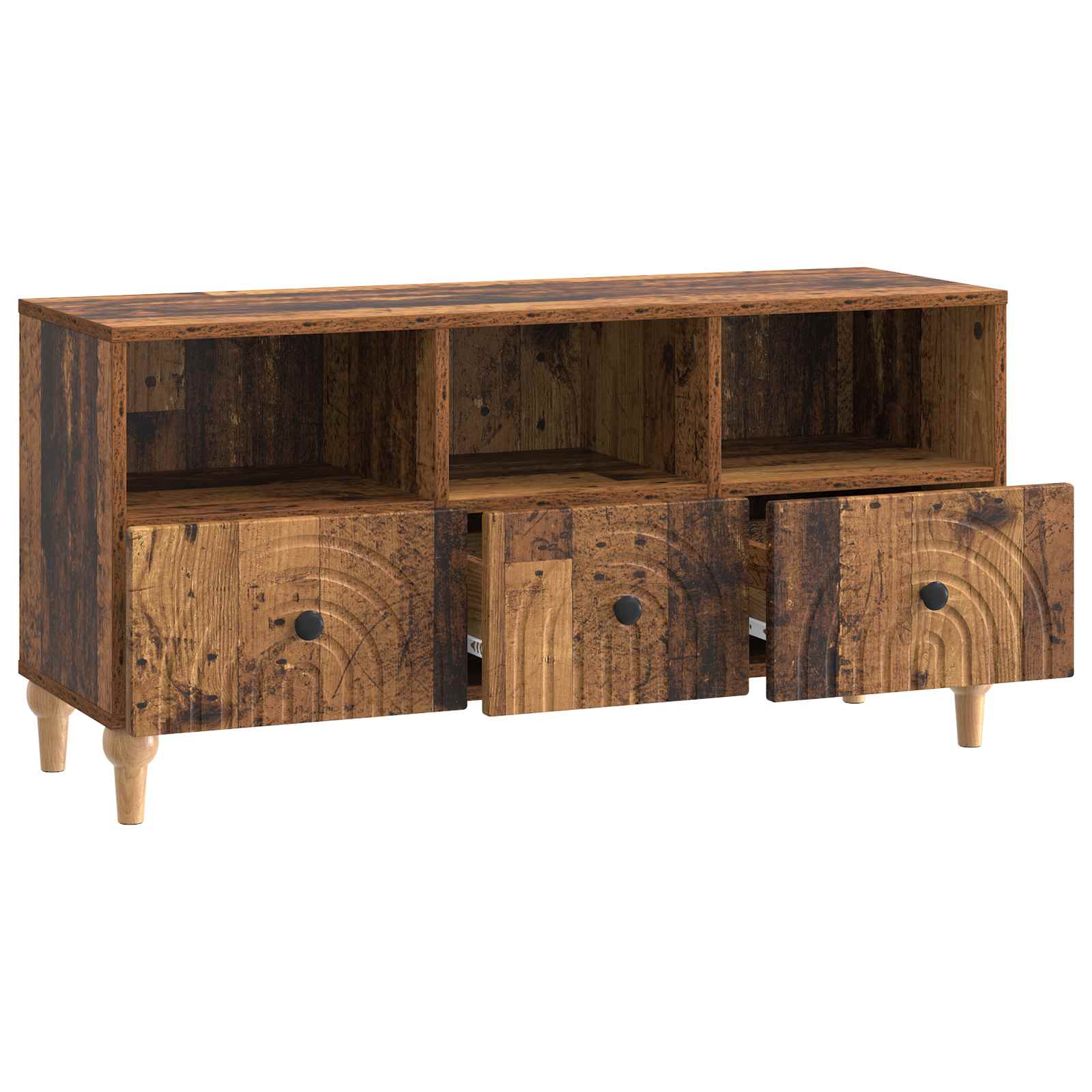 TV-kast Oudhout 102 x 34,5 x 50 cm Geconstrueerd hout is nu te koop bij PeponiXL, paradijselijk wonen!