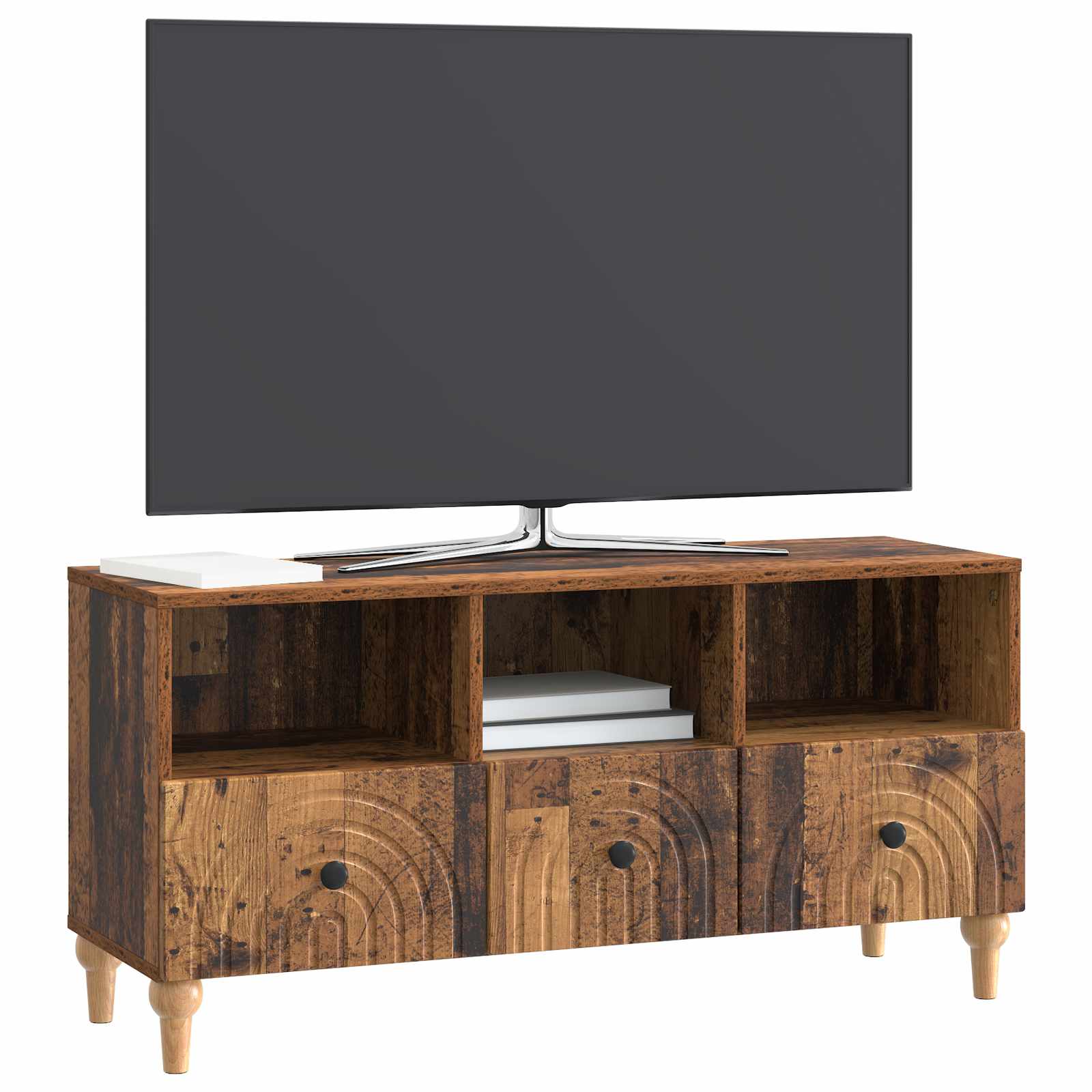 TV-kast Oudhout 102 x 34,5 x 50 cm Geconstrueerd hout is nu te koop bij PeponiXL, paradijselijk wonen!