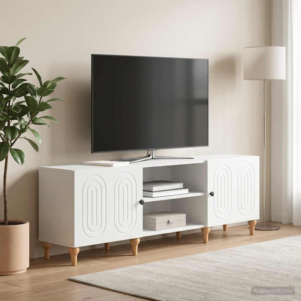 TV-kast Wit 150 x 31 x 50 cm Bewerkt hout is nu te koop bij PeponiXL, paradijselijk wonen!