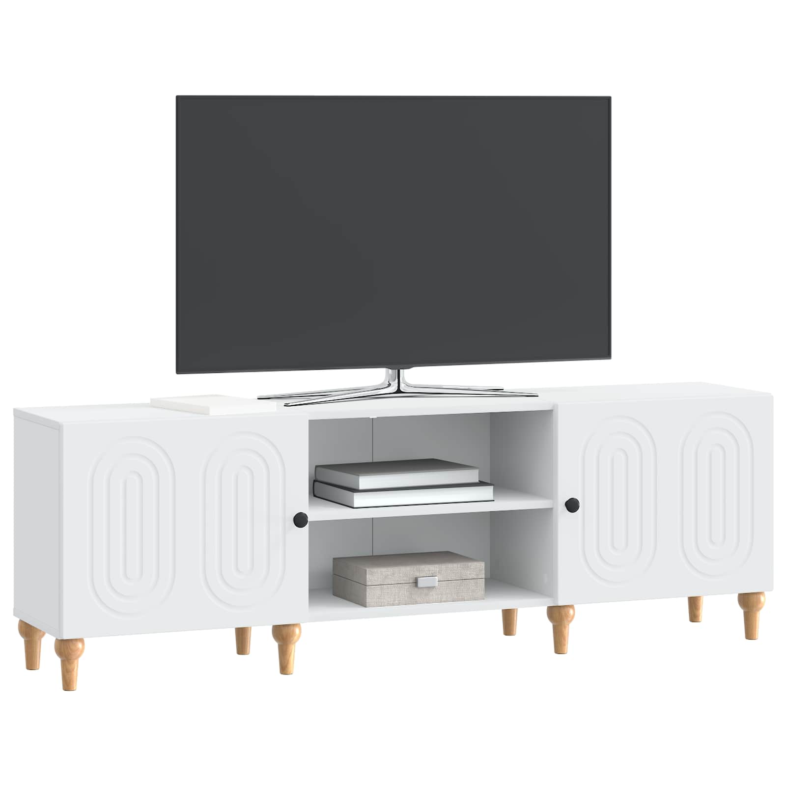 TV-kast Wit 150 x 31 x 50 cm Bewerkt hout is nu te koop bij PeponiXL, paradijselijk wonen!