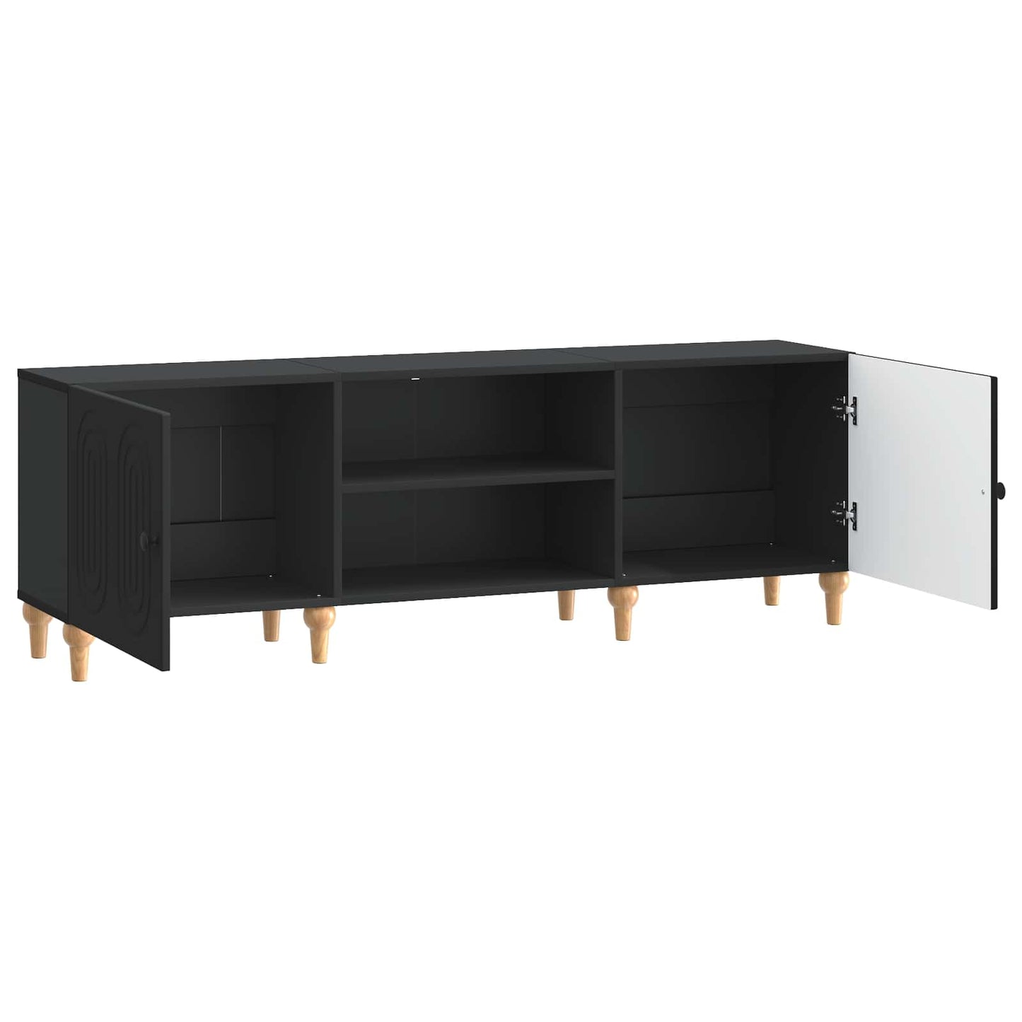 TV-kast Zwart 150 x 31 x 50 cm Bewerkt hout is nu te koop bij PeponiXL, paradijselijk wonen!