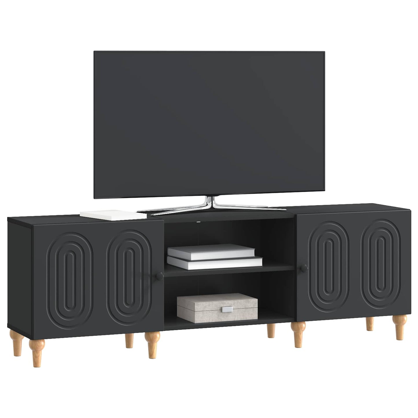 TV-kast Zwart 150 x 31 x 50 cm Bewerkt hout is nu te koop bij PeponiXL, paradijselijk wonen!