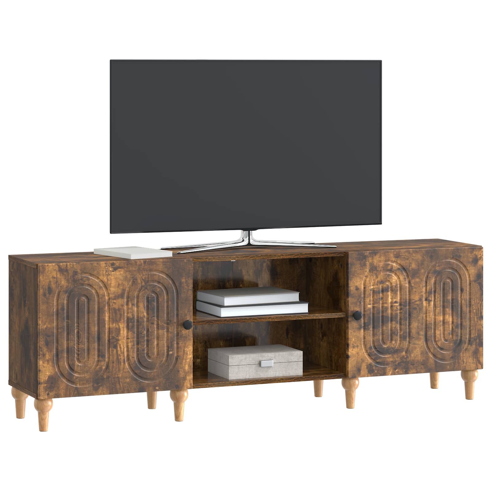 TV-kast Gerookt eiken 150 x 31 x 50 cm Bewerkt hout is nu te koop bij PeponiXL, paradijselijk wonen!