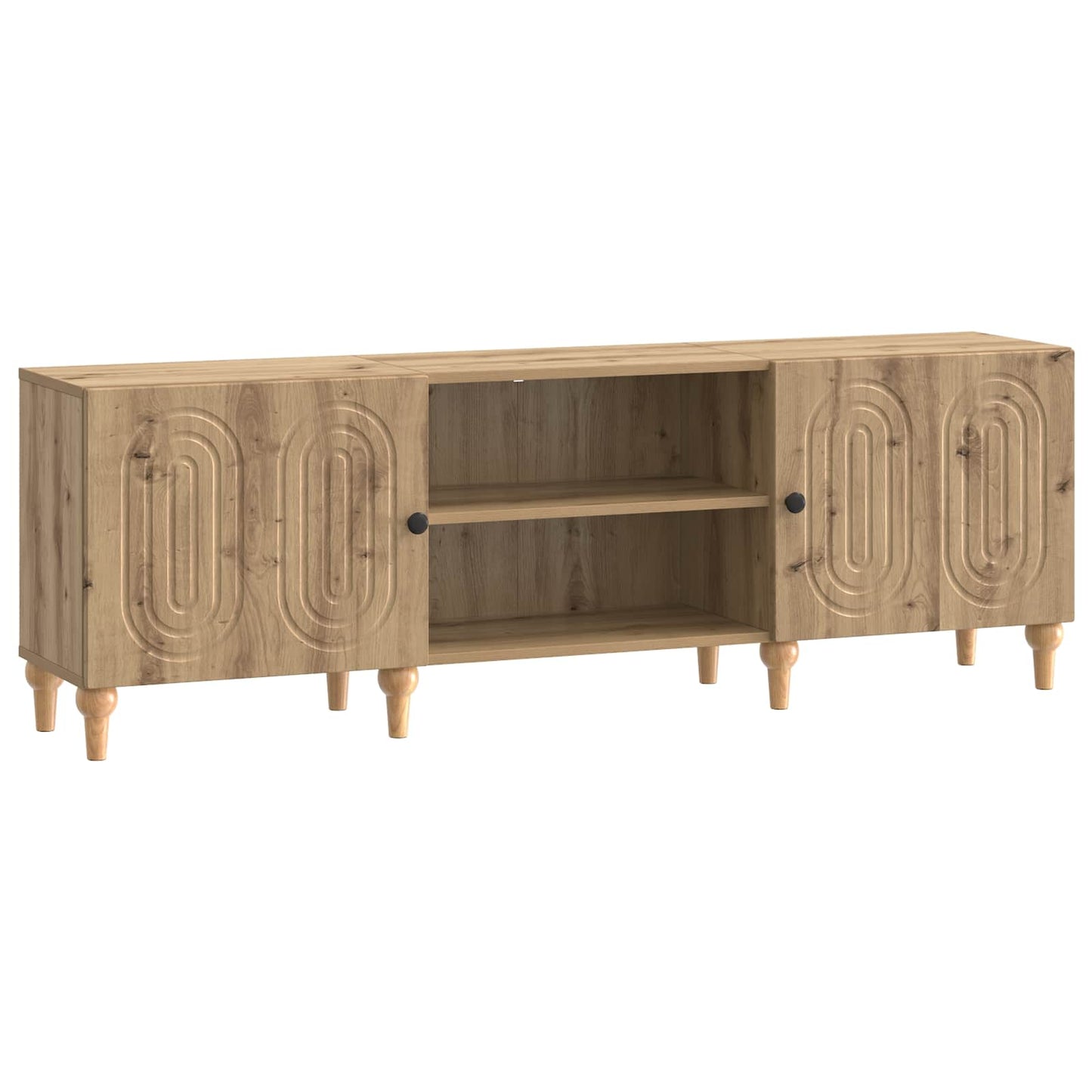 TV-kast Artisanaal eiken 150 x 31 x 50 cm Bewerkt hout is nu te koop bij PeponiXL, paradijselijk wonen!