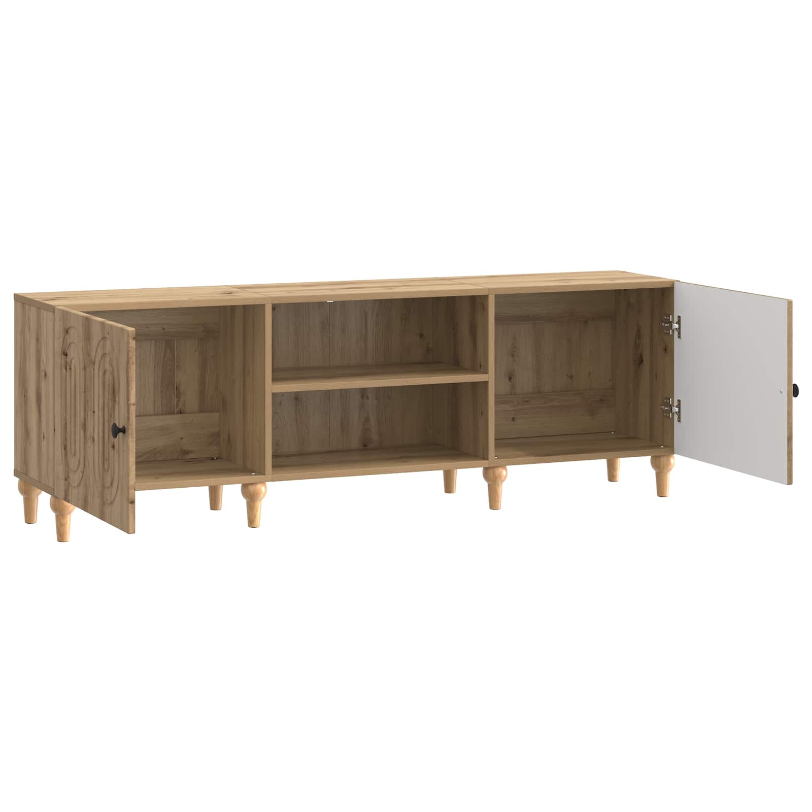 TV-kast Artisanaal eiken 150 x 31 x 50 cm Bewerkt hout is nu te koop bij PeponiXL, paradijselijk wonen!