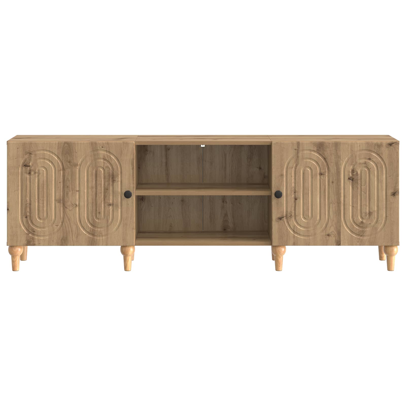 TV-kast Artisanaal eiken 150 x 31 x 50 cm Bewerkt hout is nu te koop bij PeponiXL, paradijselijk wonen!