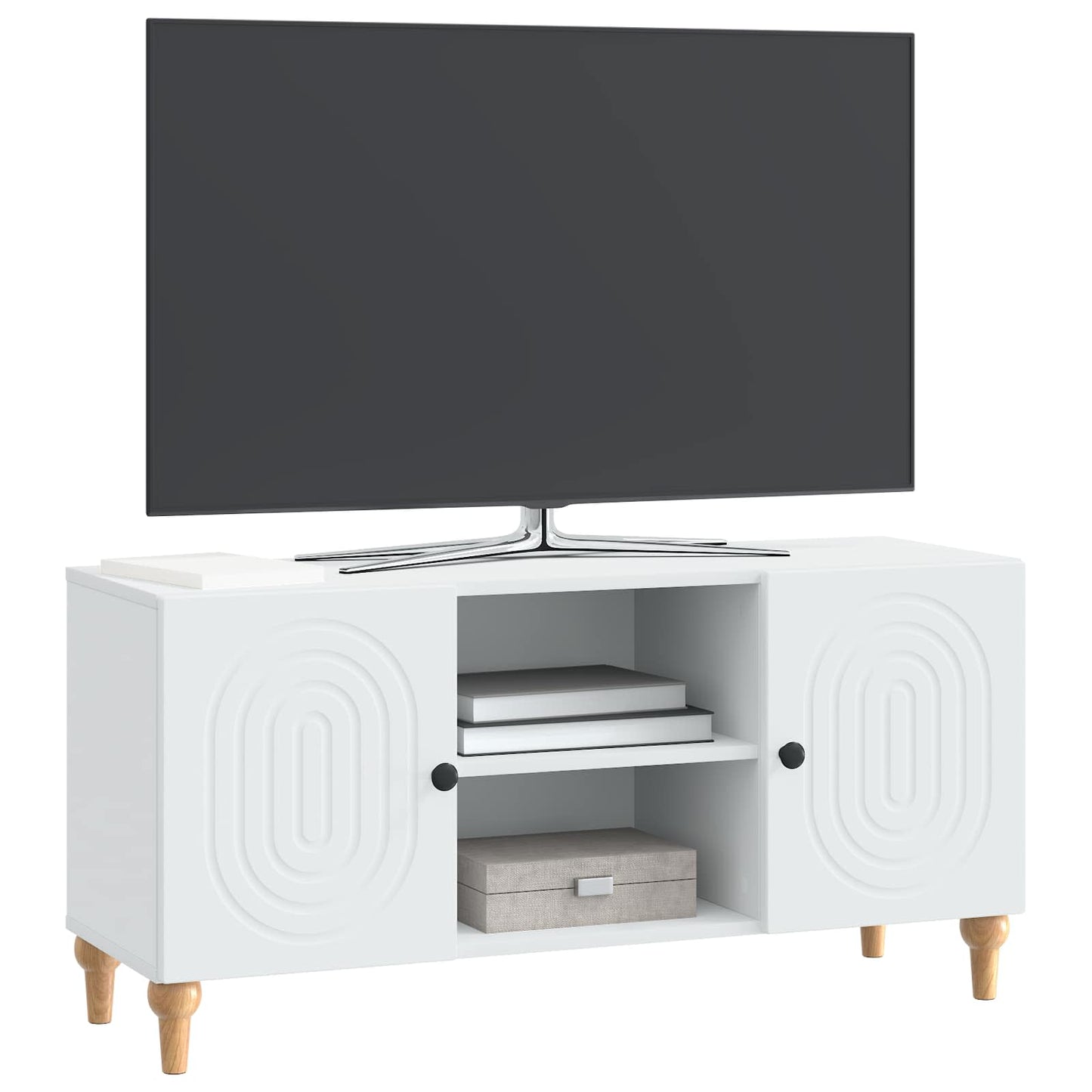 TV-kast Wit 102 x 34,5 x 50 cm Bewerkt hout is nu te koop bij PeponiXL, paradijselijk wonen!