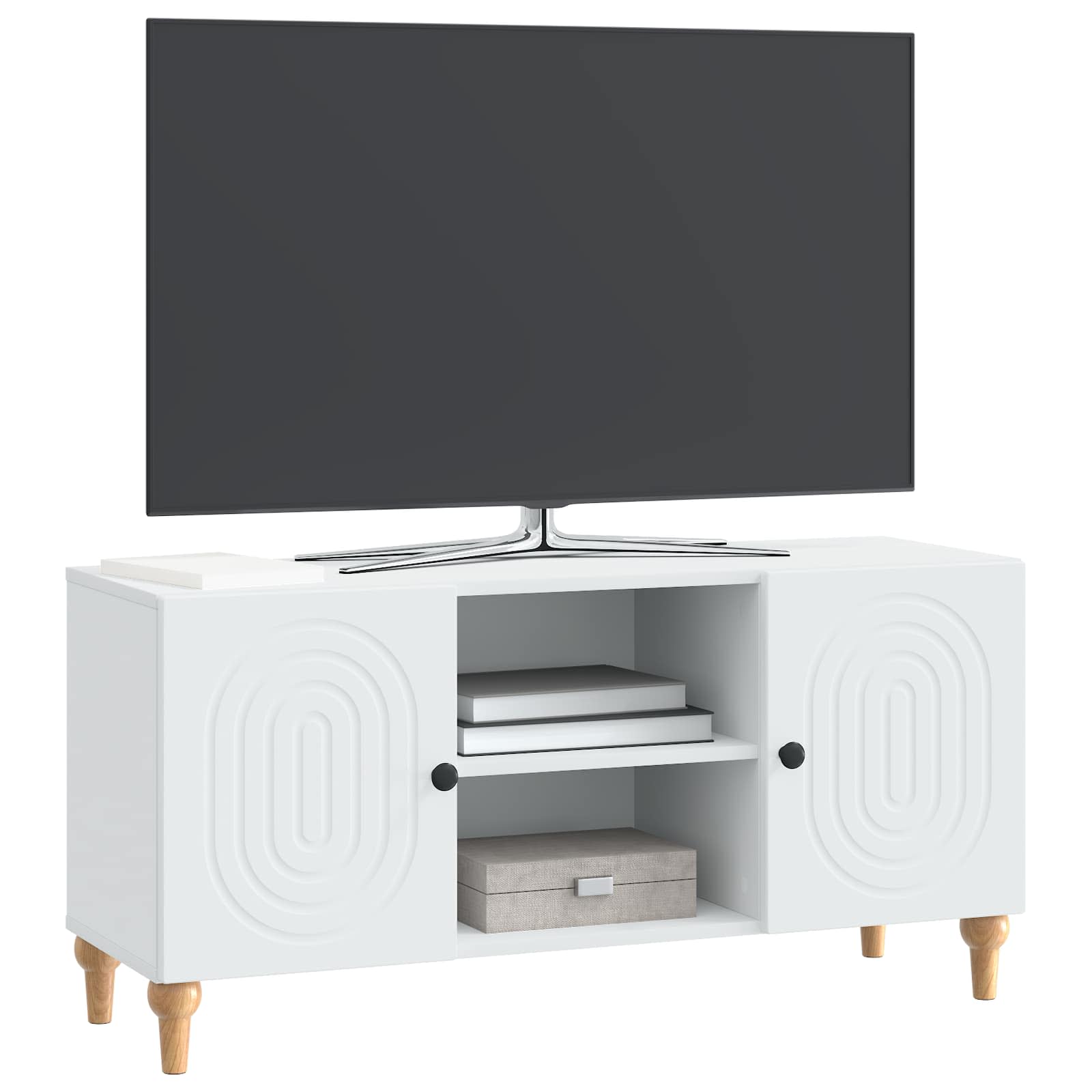 TV-kast Wit 102 x 34,5 x 50 cm Bewerkt hout is nu te koop bij PeponiXL, paradijselijk wonen!