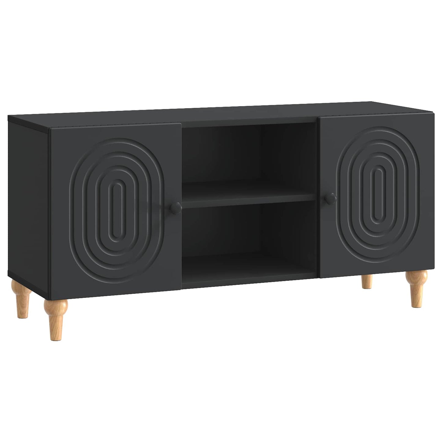 TV-kast Zwart 102 x 34,5 x 50 cm Bewerkt hout is nu te koop bij PeponiXL, paradijselijk wonen!