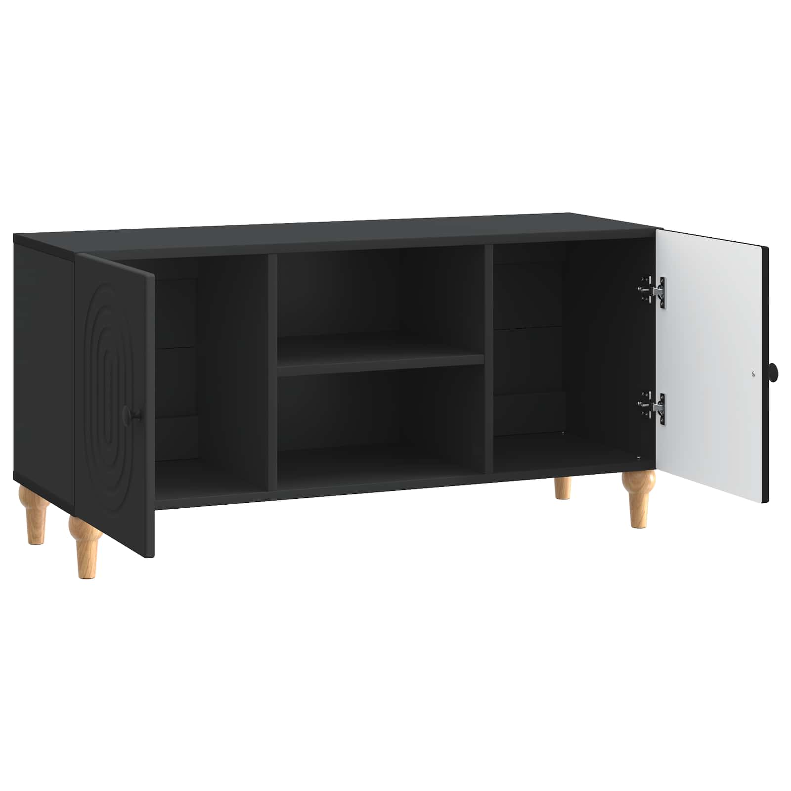 TV-kast Zwart 102 x 34,5 x 50 cm Bewerkt hout is nu te koop bij PeponiXL, paradijselijk wonen!