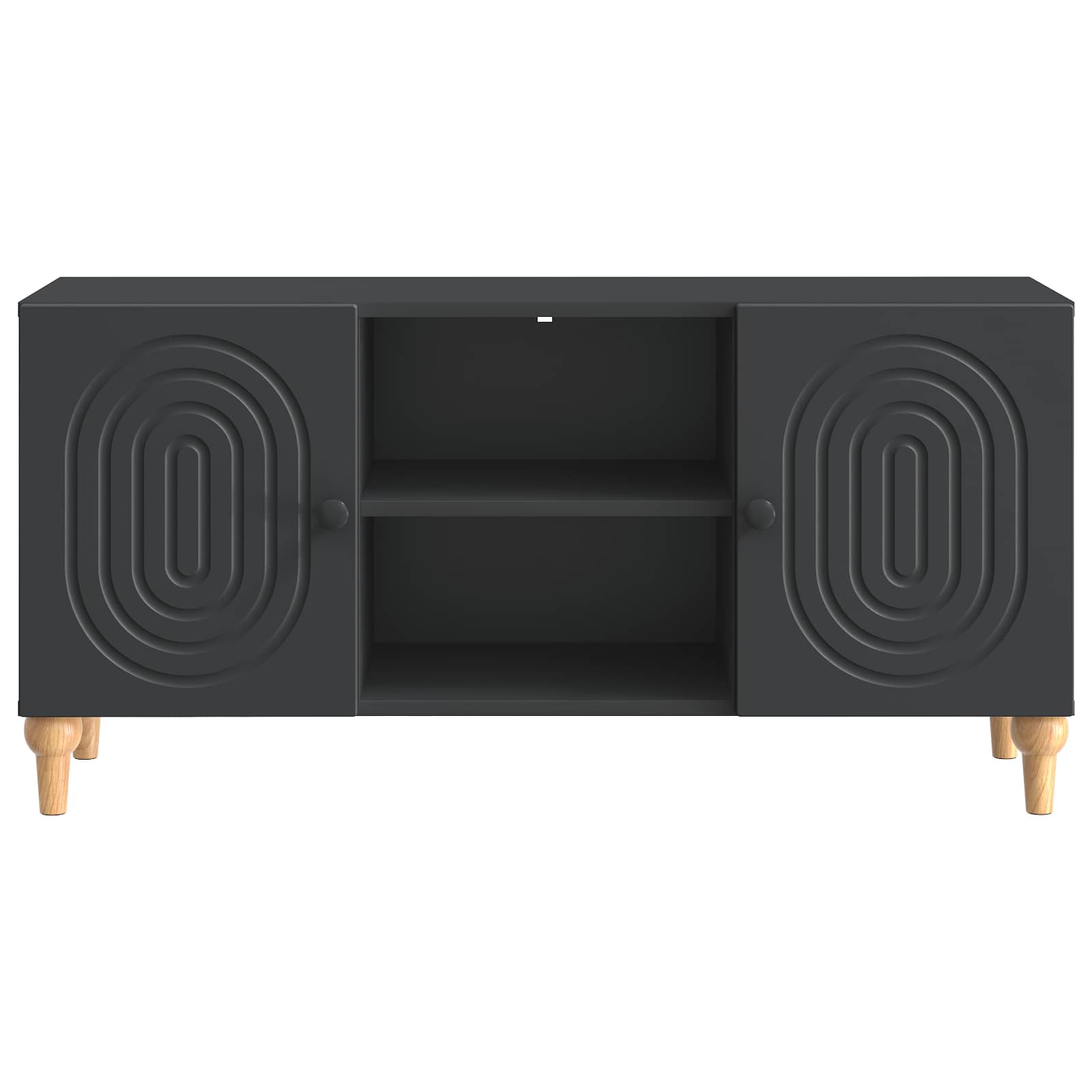 TV-kast Zwart 102 x 34,5 x 50 cm Bewerkt hout is nu te koop bij PeponiXL, paradijselijk wonen!