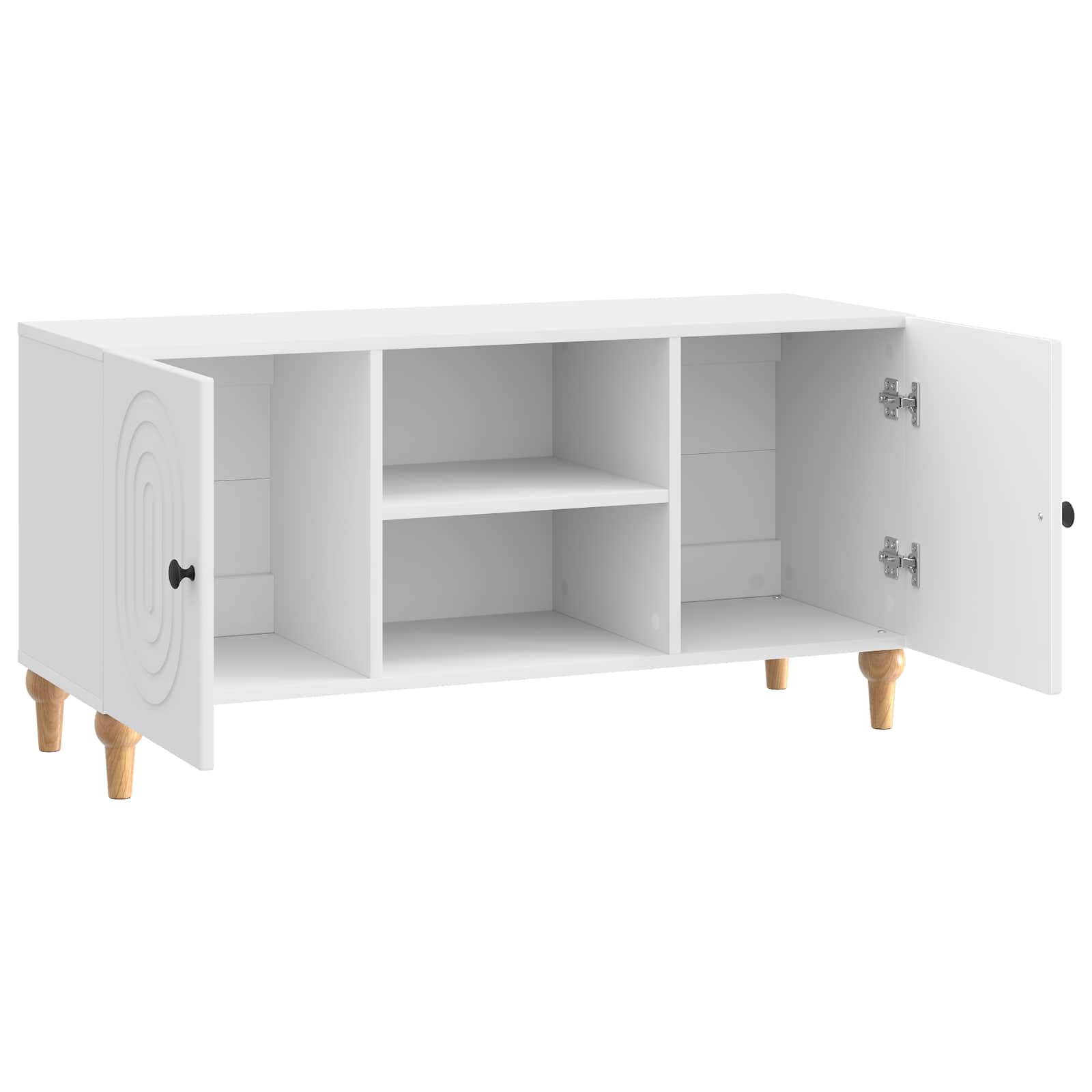 TV-kast Hoogglans Wit 102 x 34,5 x 50 cm Bewerkt hout is nu te koop bij PeponiXL, paradijselijk wonen!