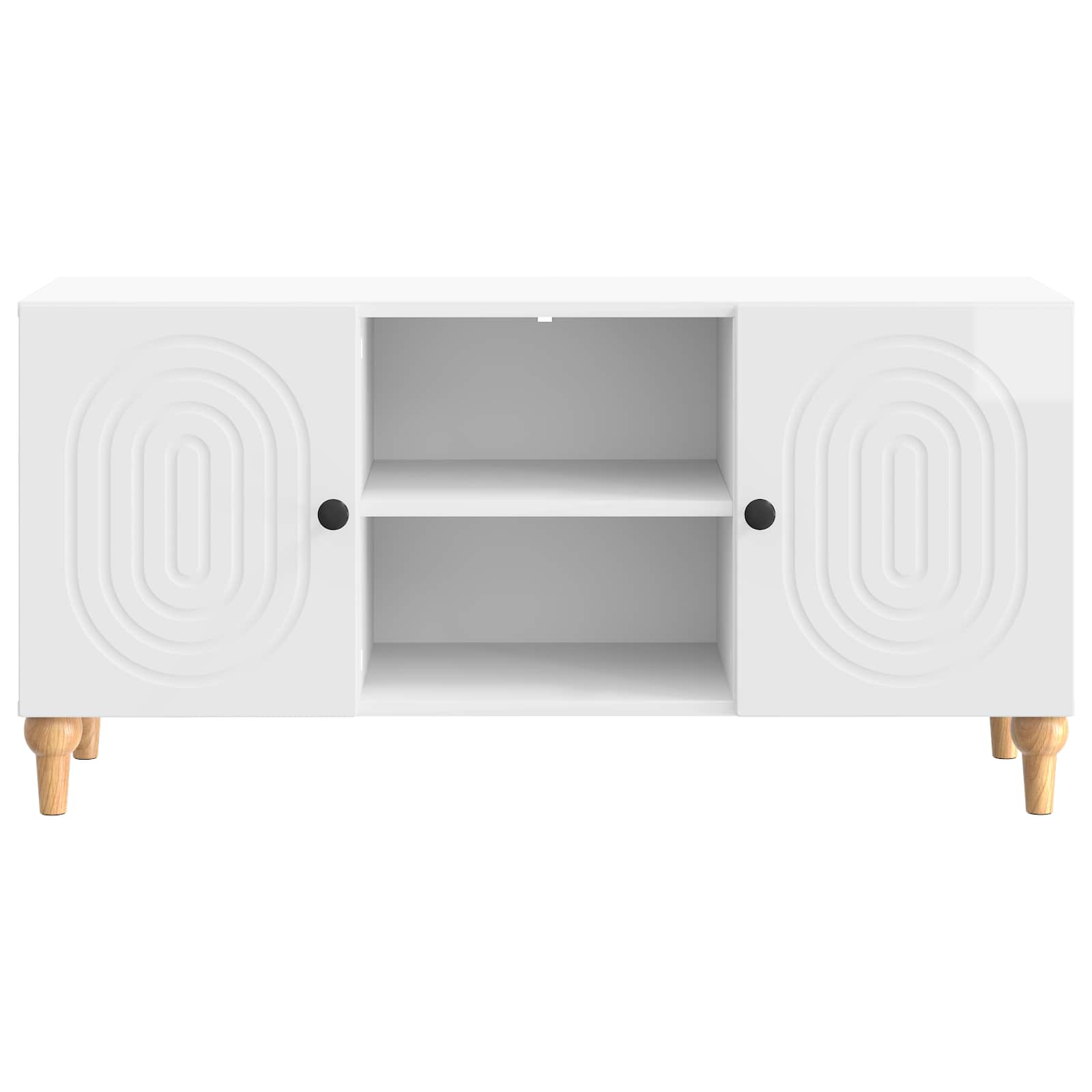 TV-kast Hoogglans Wit 102 x 34,5 x 50 cm Bewerkt hout is nu te koop bij PeponiXL, paradijselijk wonen!