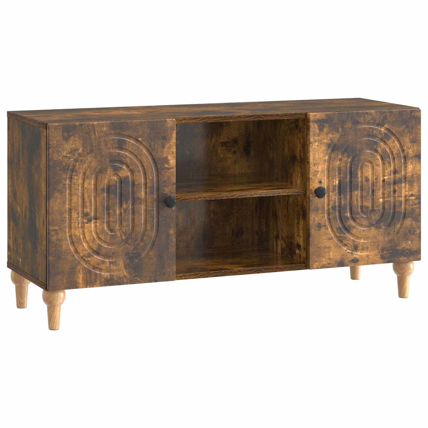 TV-kast Gerookt eiken 102 x 34,5 x 50 cm Bewerkt hout is nu te koop bij PeponiXL, paradijselijk wonen!